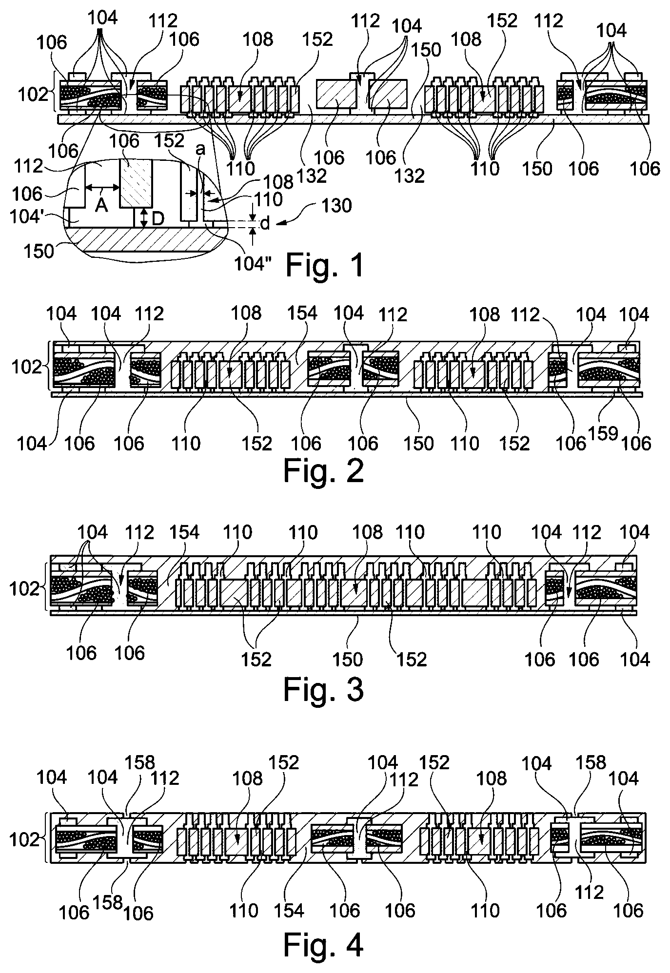 Patent US12165964 — Component carrier with embedded interposer laterally between electrically conductive structures of stack and method for manufacturing the component carrier — Figure 1