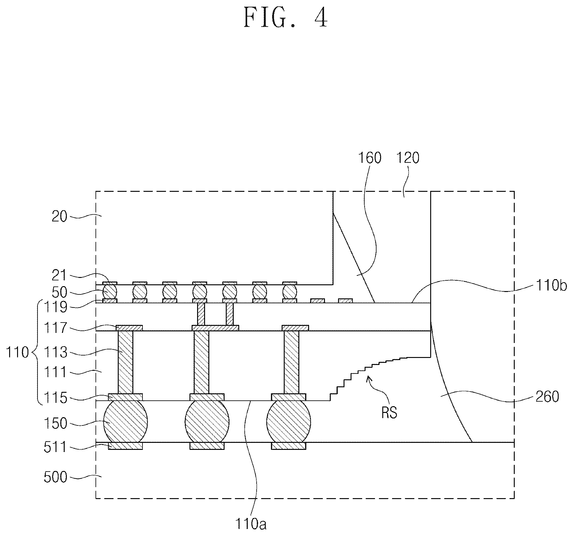 Patent US12165991 Figure 4 – Semiconductor package
