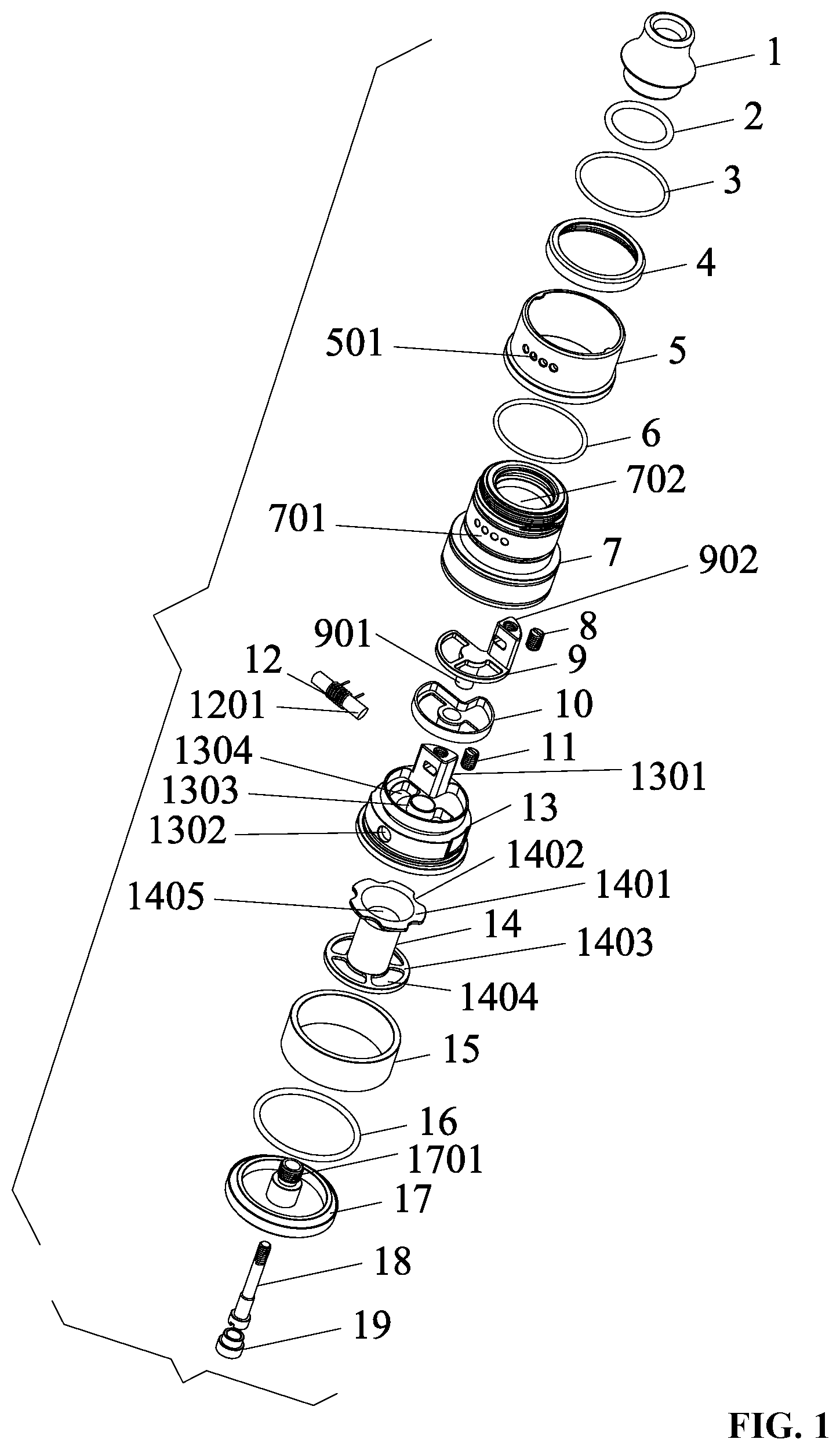 Patent US12167754 — Atomizer and electronic cigarette comprising the same — Figure 1