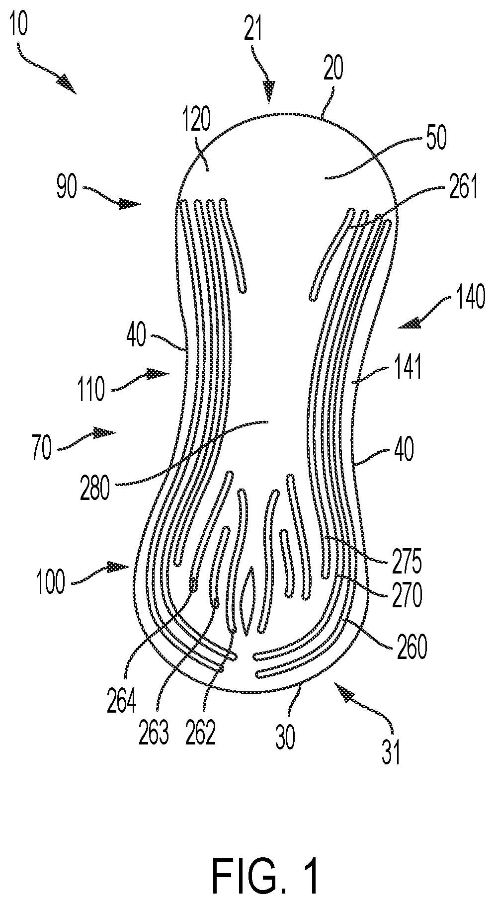 Patent US12167760 — Body contour concealer device — Figure 1
