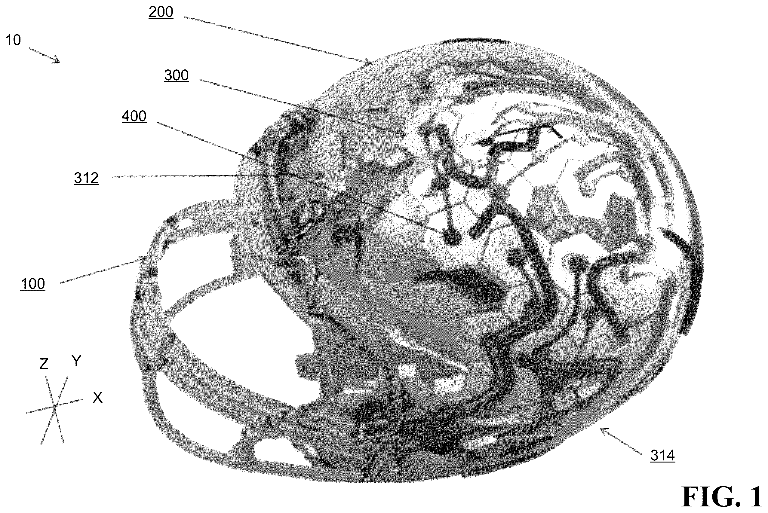 Patent US12167765 — Smart helmet — Figure 1