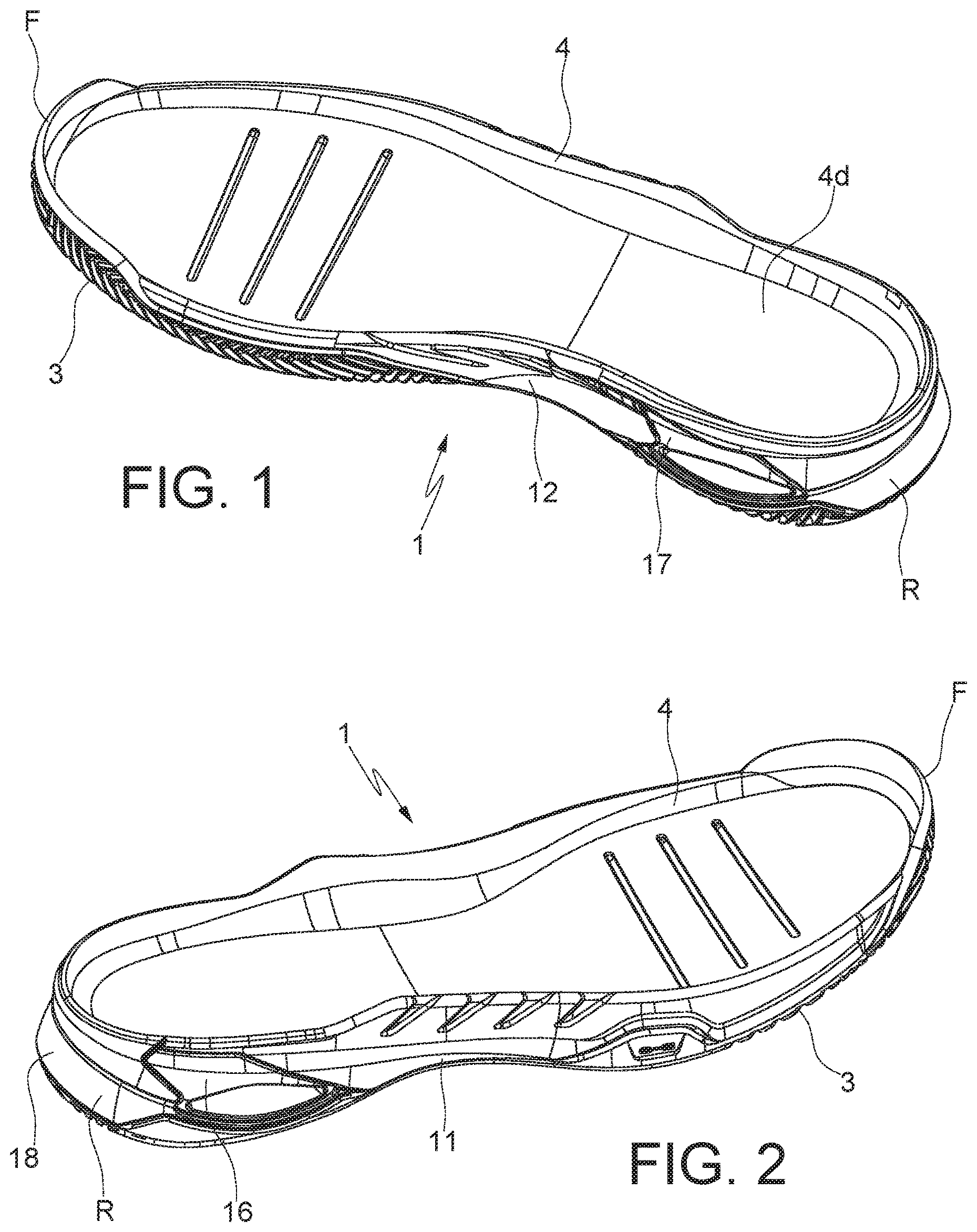 Patent US12167769 — Sole for a sports shoe — Figure 1