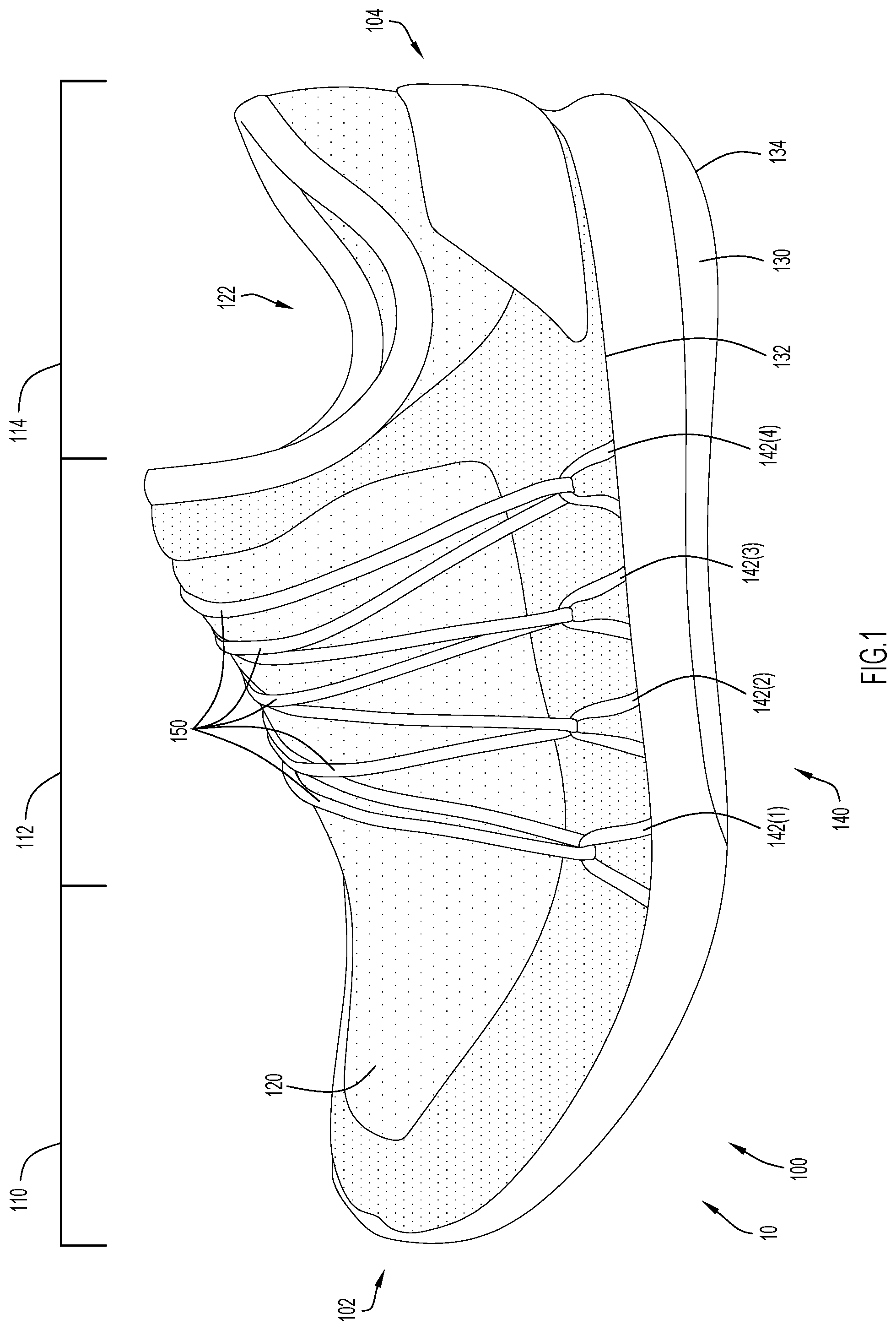 Patent US12167779 Figure 1 – Article of footwear