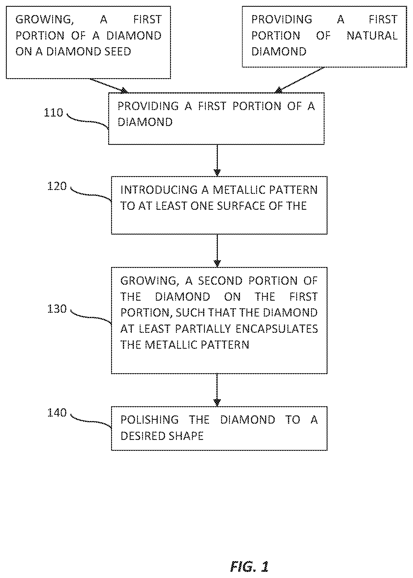 Patent US12167781 — Patterned diamond and method of making same — Figure 1