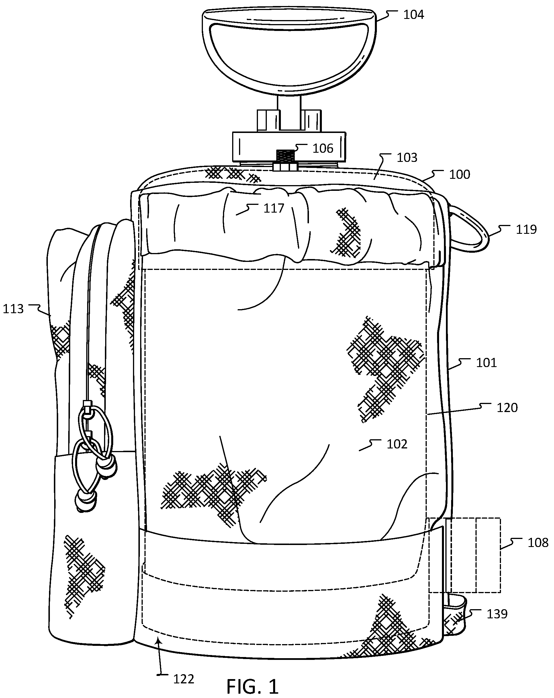Patent US12167787 — Caddy accessory for a pesticide spray canister — Figure 1