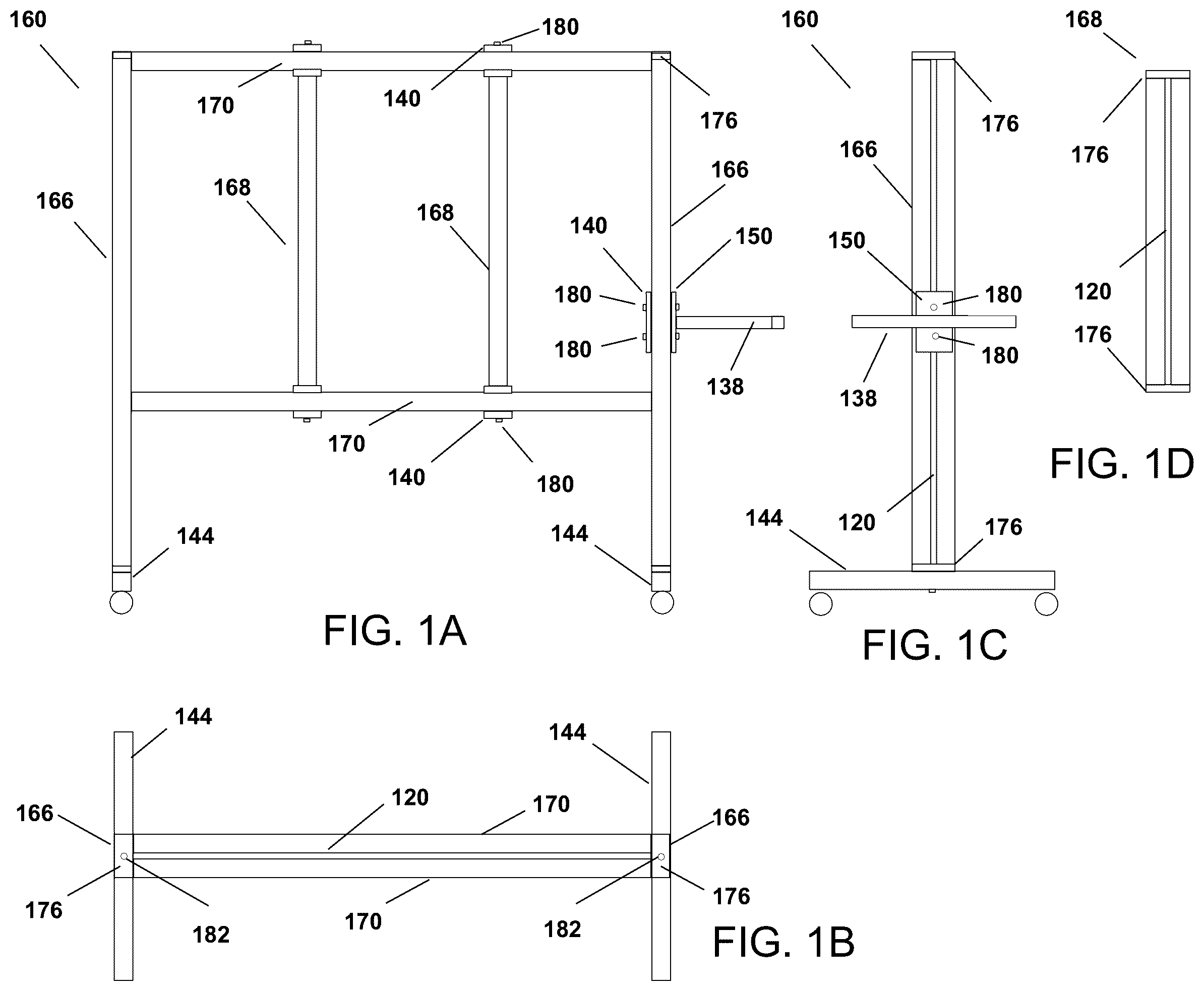 Patent US12167790 — Universal mount platform system with bent linear dual-rail mount platform module — Figure 1