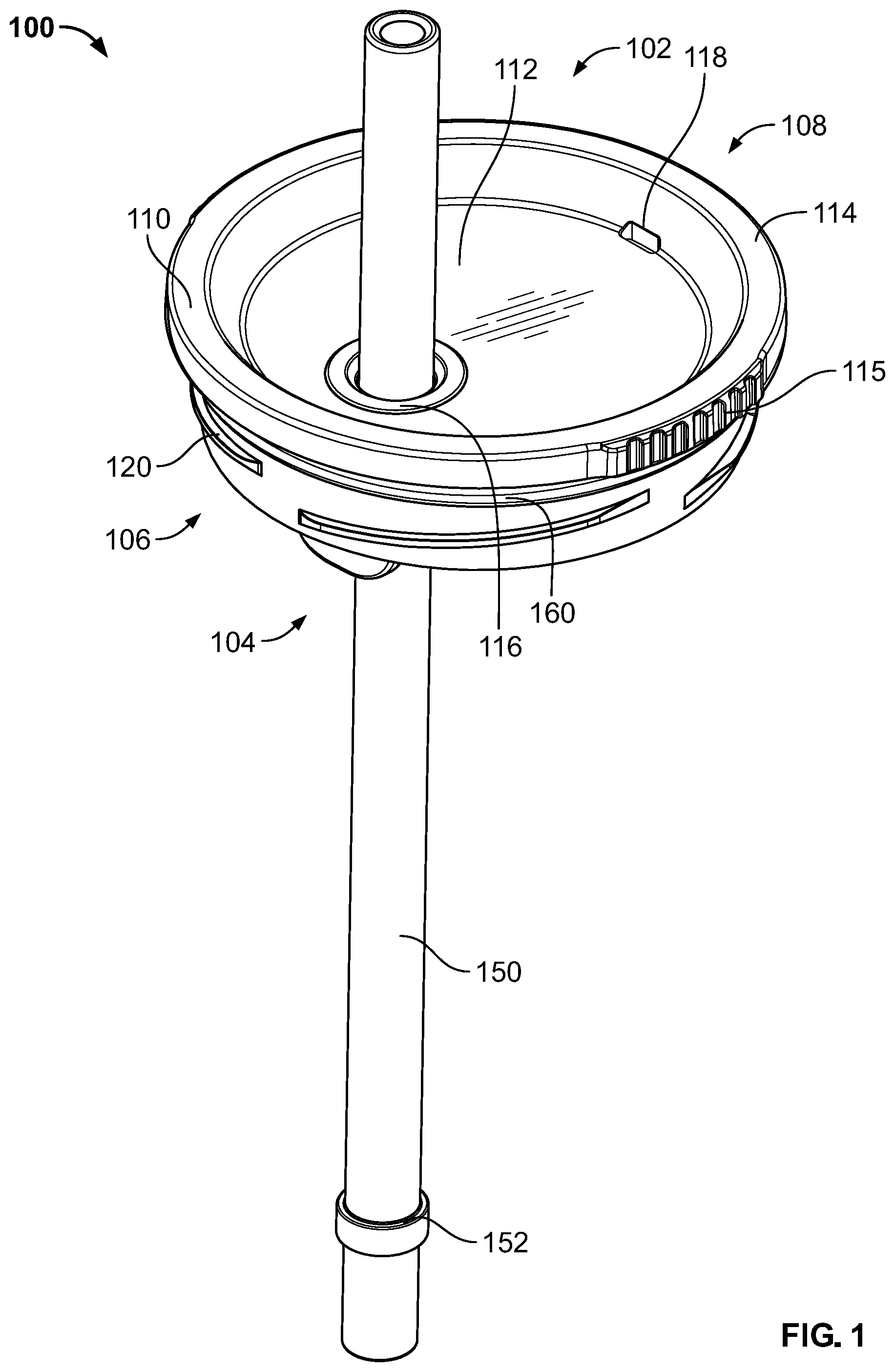 Patent US12167808 — Lid assembly for a beverage container — Figure 1