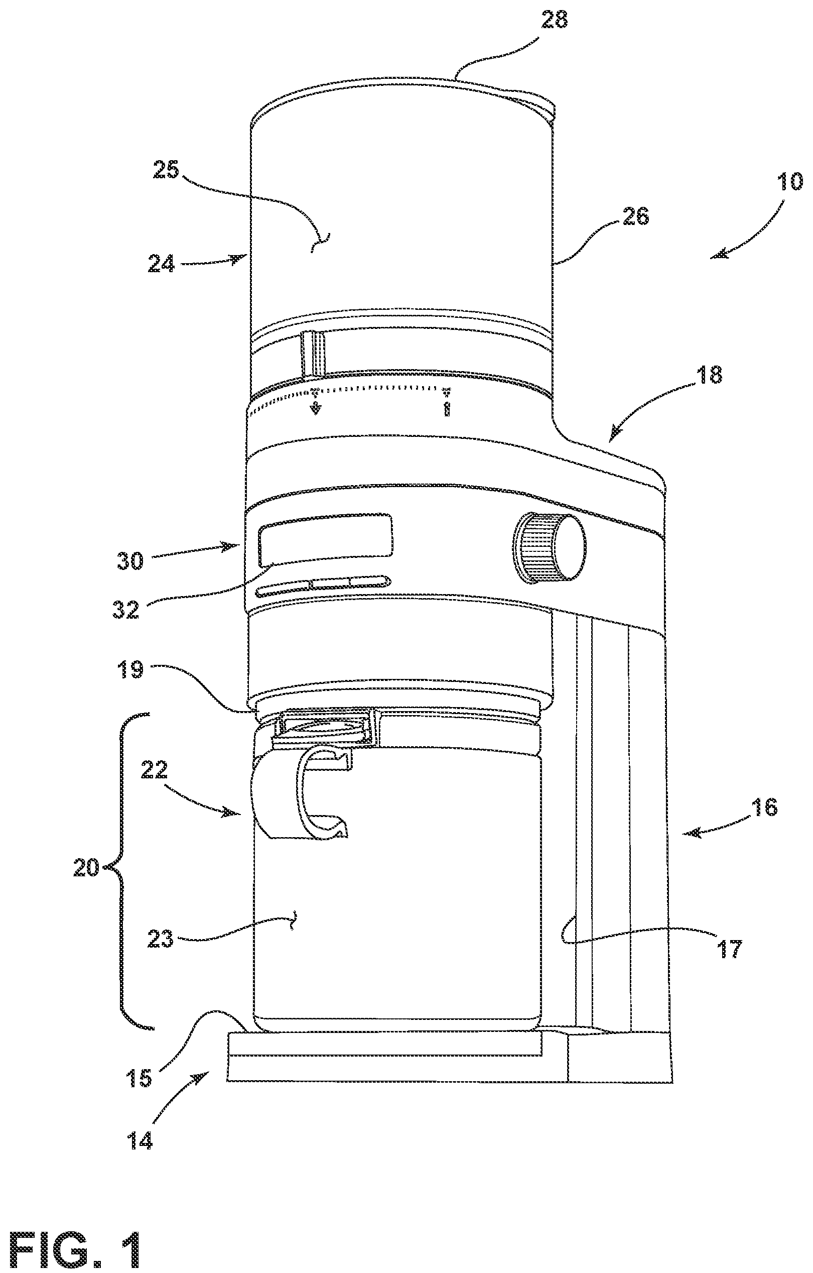 Patent US12167815 — Coffee grinding apparatus with portafilter holder assembly — Figure 1