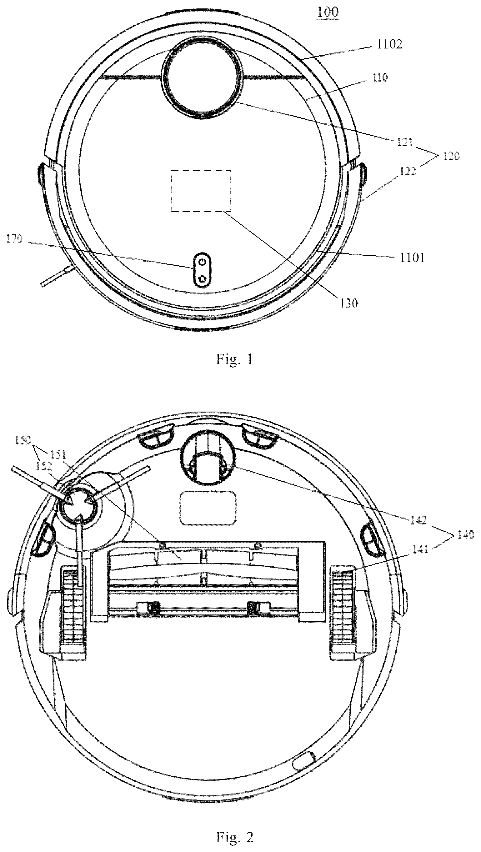 Patent US12167827 — Autonomous cleaning device — Figure 1
