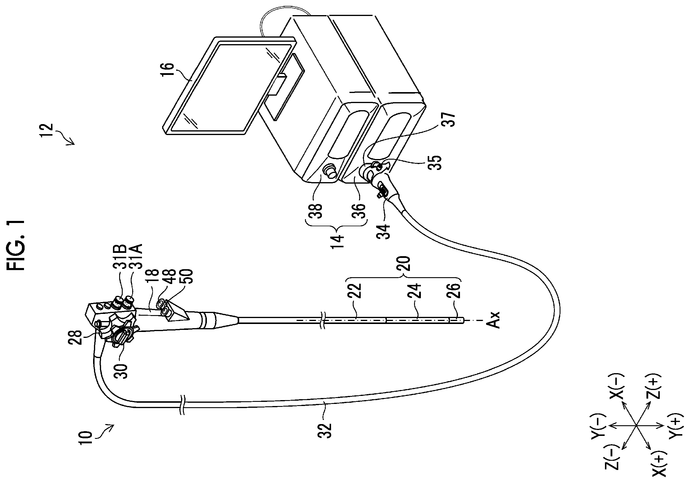 Patent US12167832 — Endoscope having a treatment tool outlet port — Figure 1