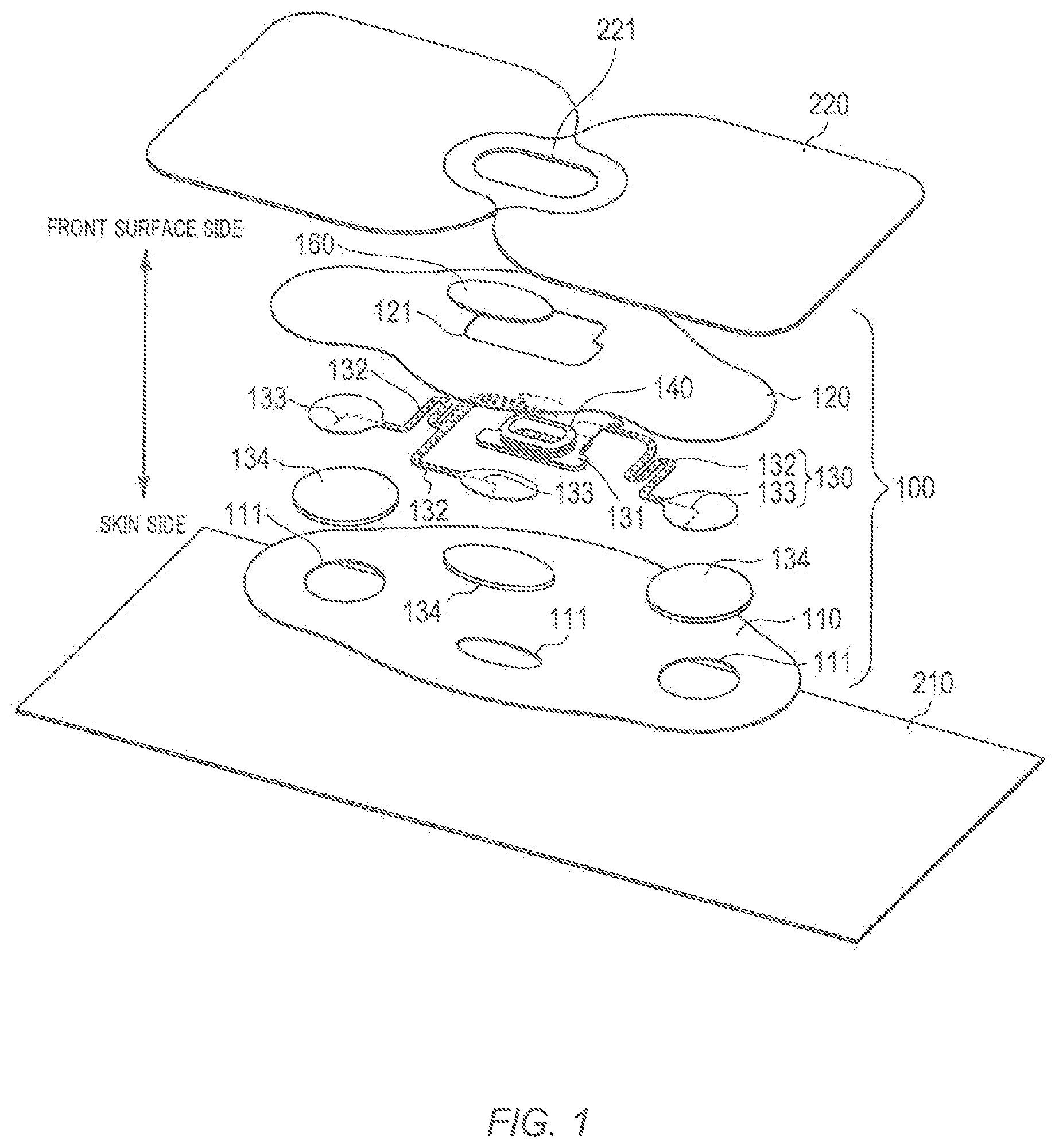 Patent US12167914 Figure 1 – Sensor sheet