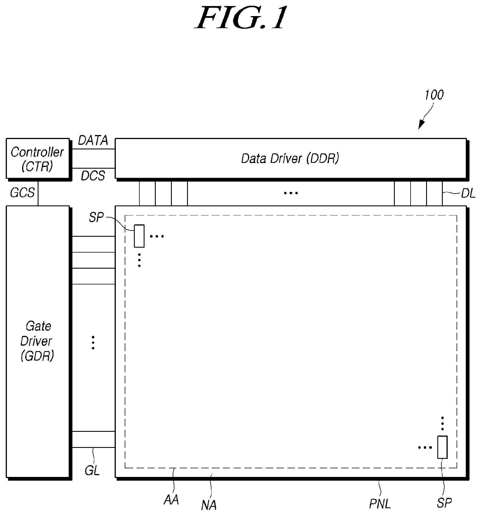 Patent US12171111 — Display panel and electroluminescent display device including the same — Figure 1