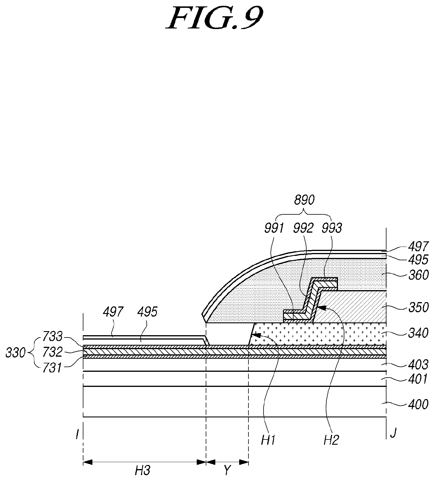 Patent US12171111 Figure 9 – Display panel and electroluminescent display device including the same