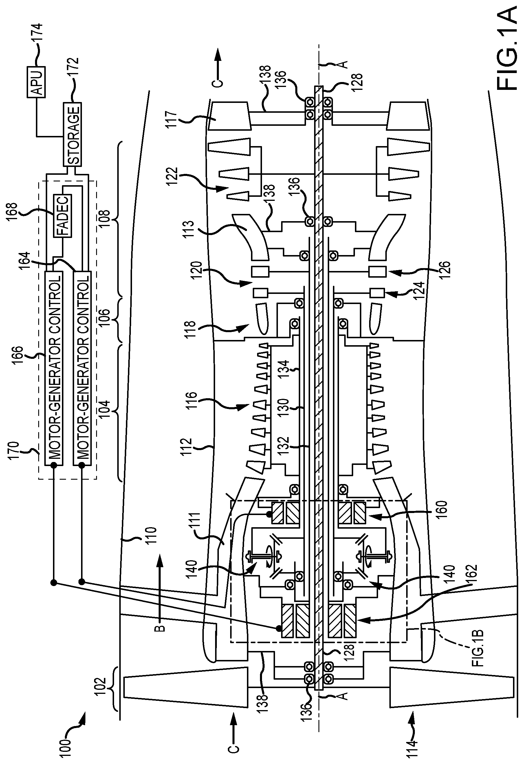 Patent US12173644 — Augmented drive of compressors via differential and multistage turbine — Figure 1