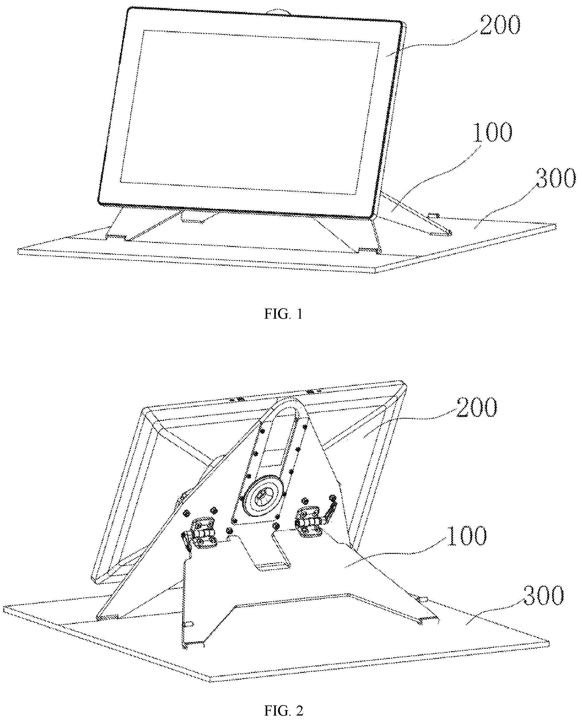 Patent US12173837 — Supporting apparatus and display device — Figure 1