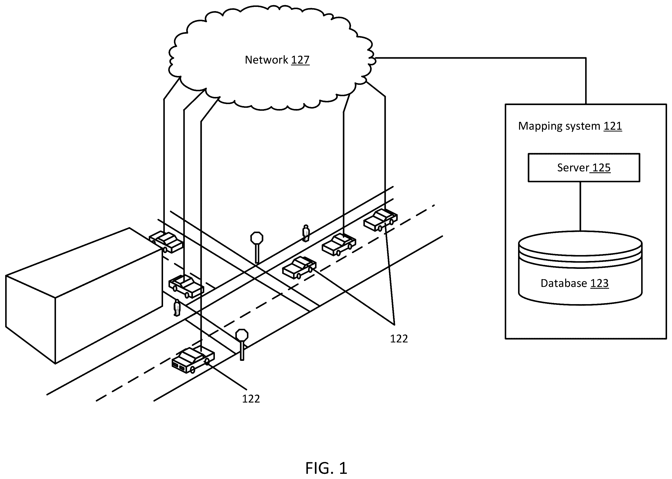 Patent US12174032 — Real-time lane-level traffic processing system and method — Figure 1