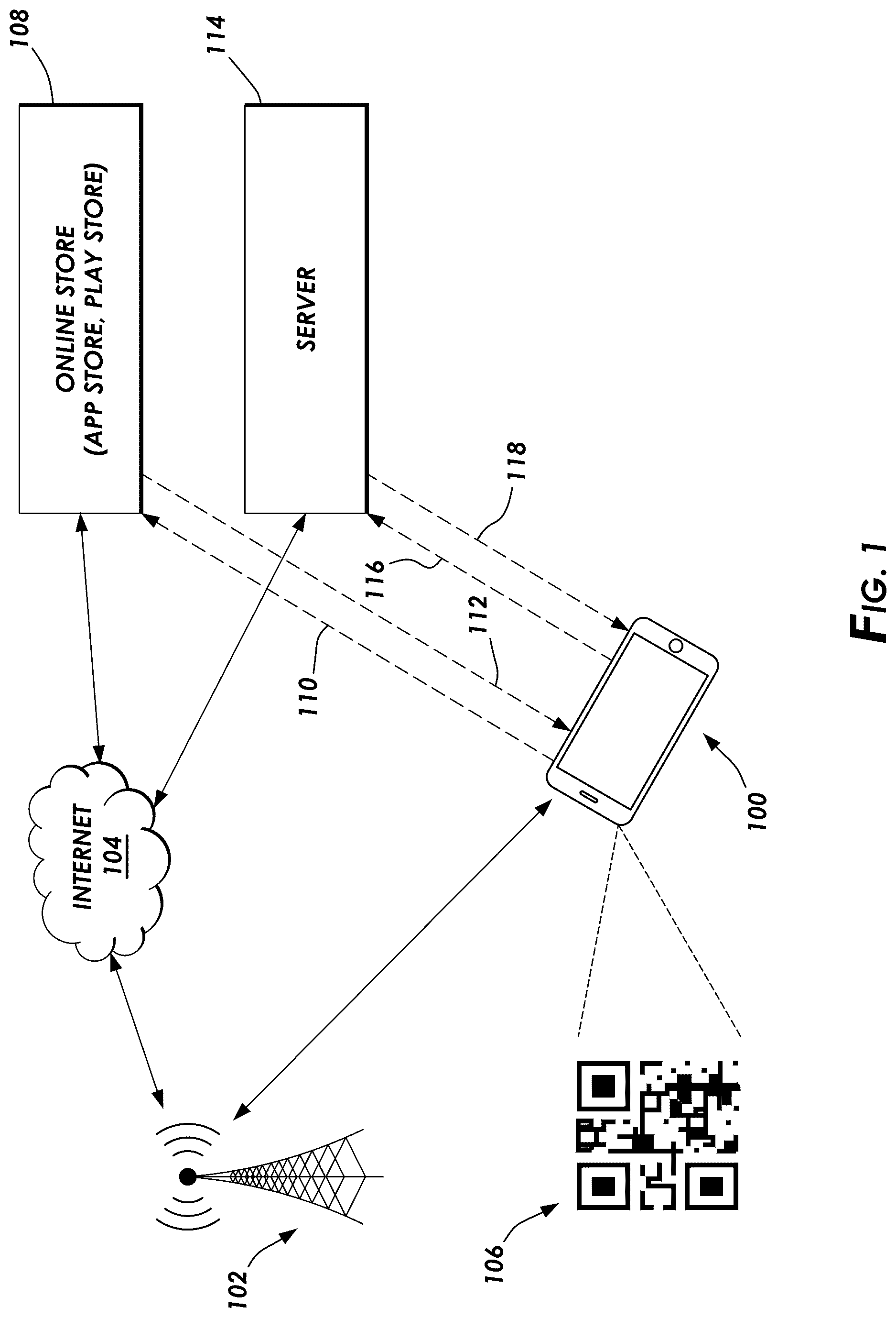 Patent US12174035 — Methods and systems for generating local-and global-walkable paths for route guidance — Figure 1