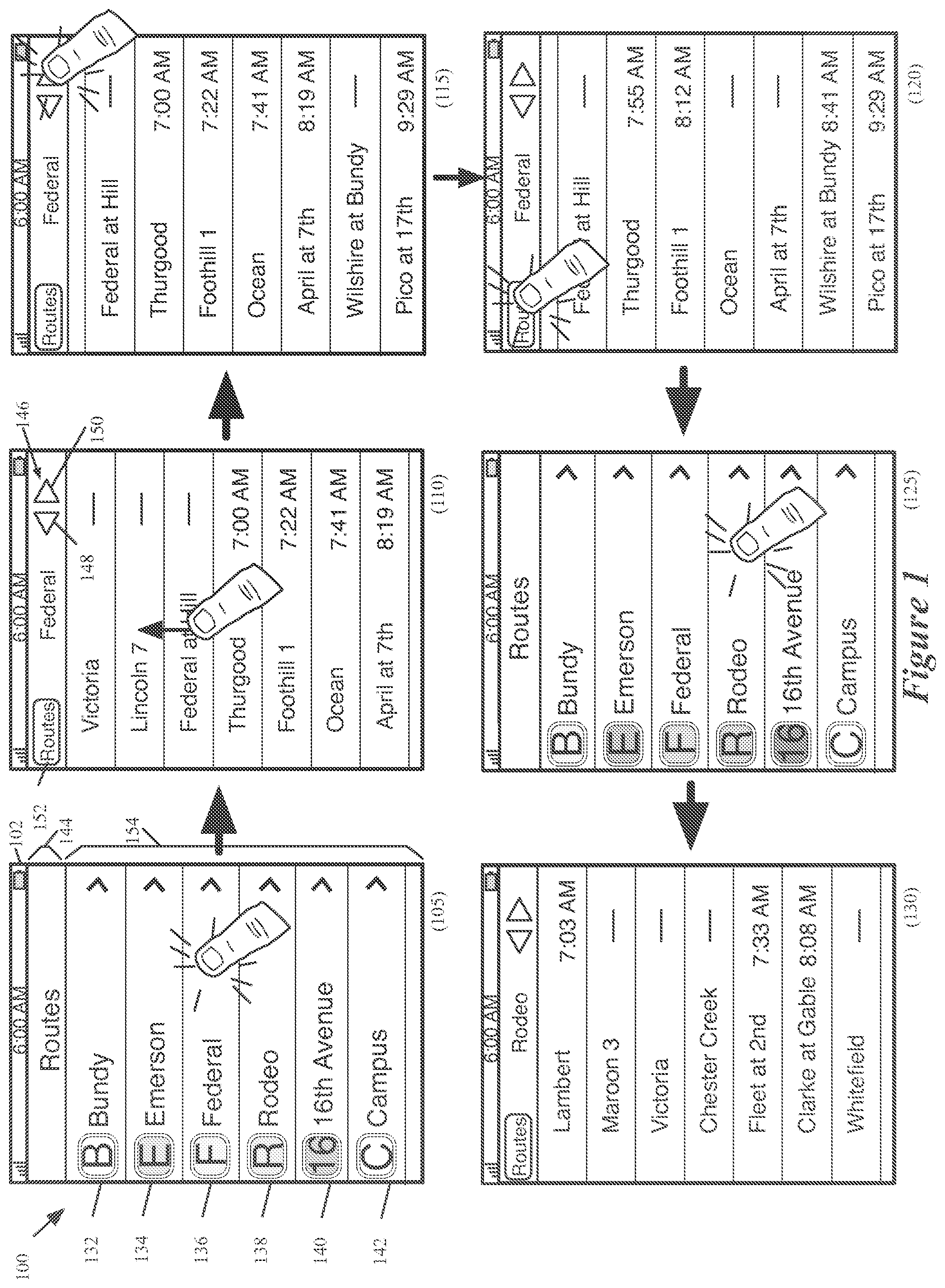 Patent US12174037 — Location-based features for commute assistant — Figure 1