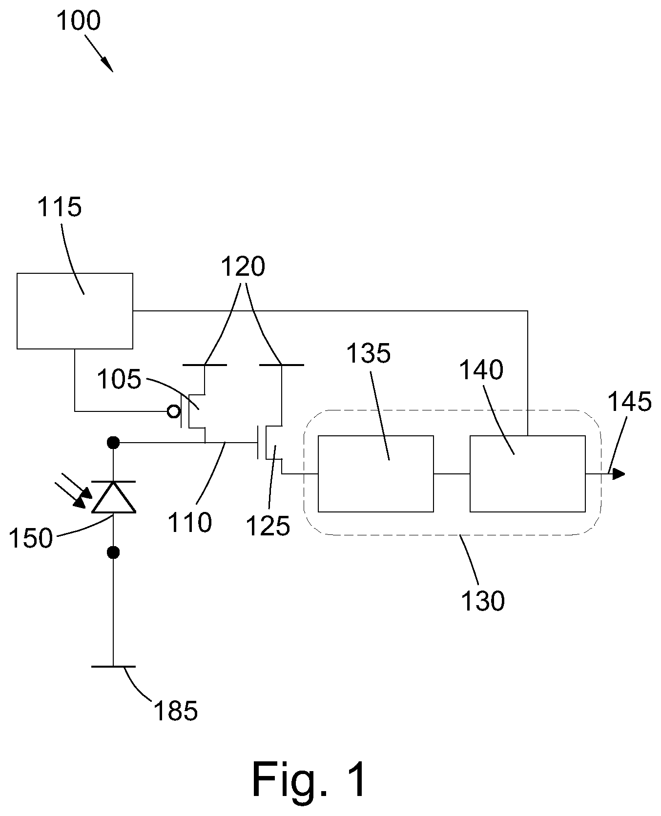 Patent US12174064 — Circuit for high-sensitivity radiation sensing — Figure 1