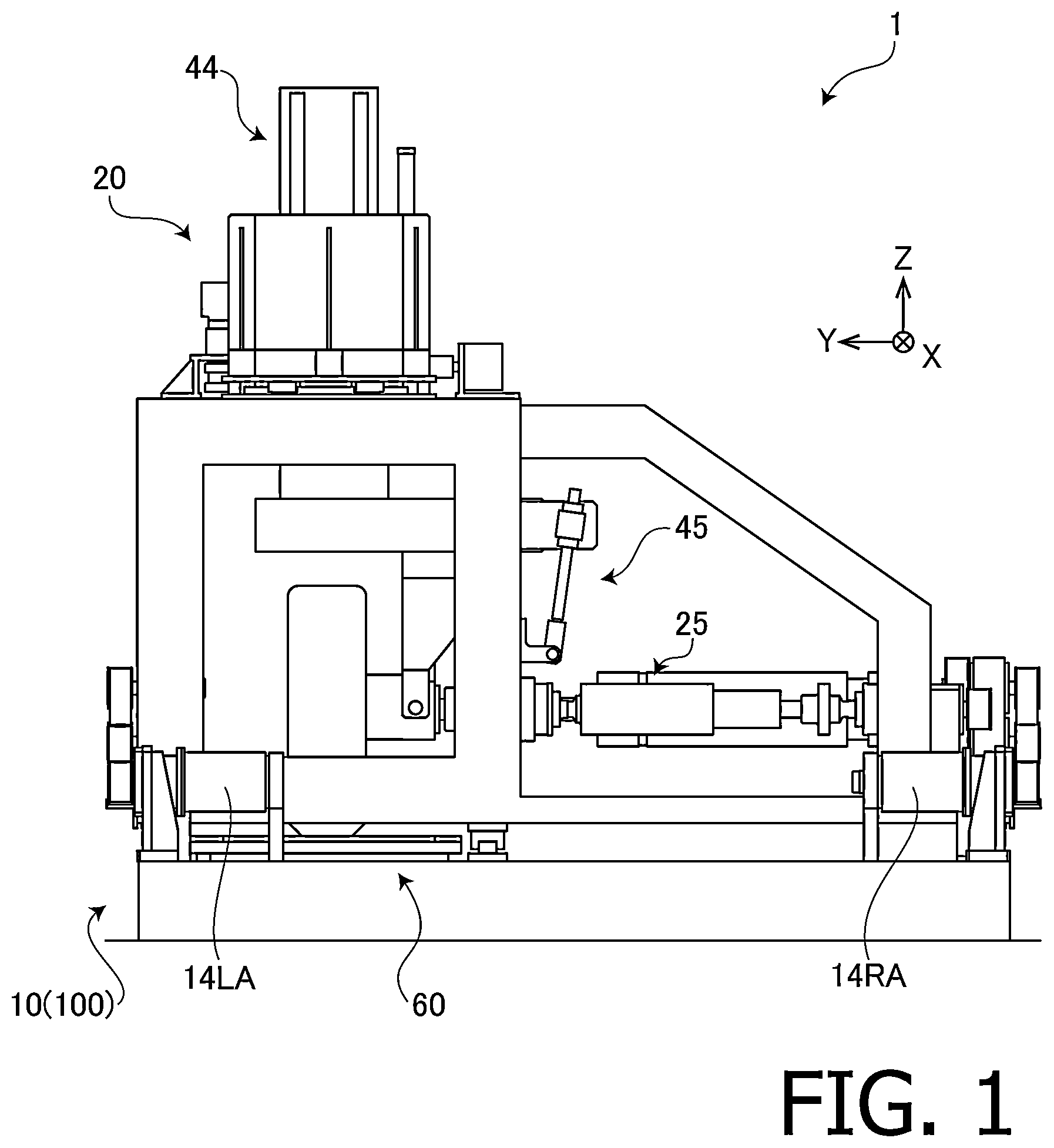 Patent US12174089 — Tire testing device — Figure 1