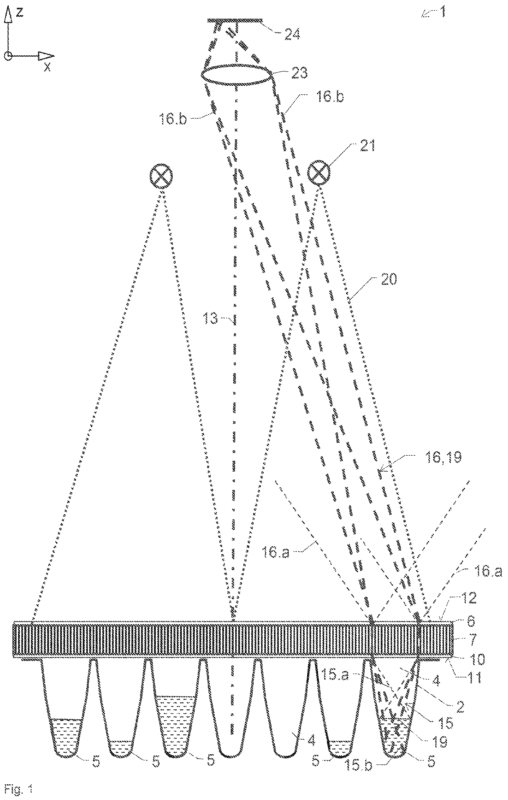 Patent US12174119 — Device and method for luminescence analysis of multiple samples — Figure 1