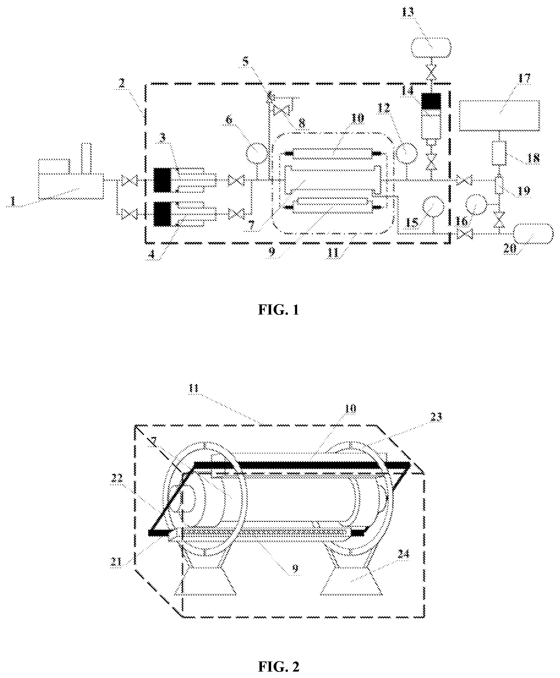 Patent US12174133 Figure 1 – X-ray-based test device and method for plugging removal effect of sulfur dissolvent on sulfur deposition rock sample