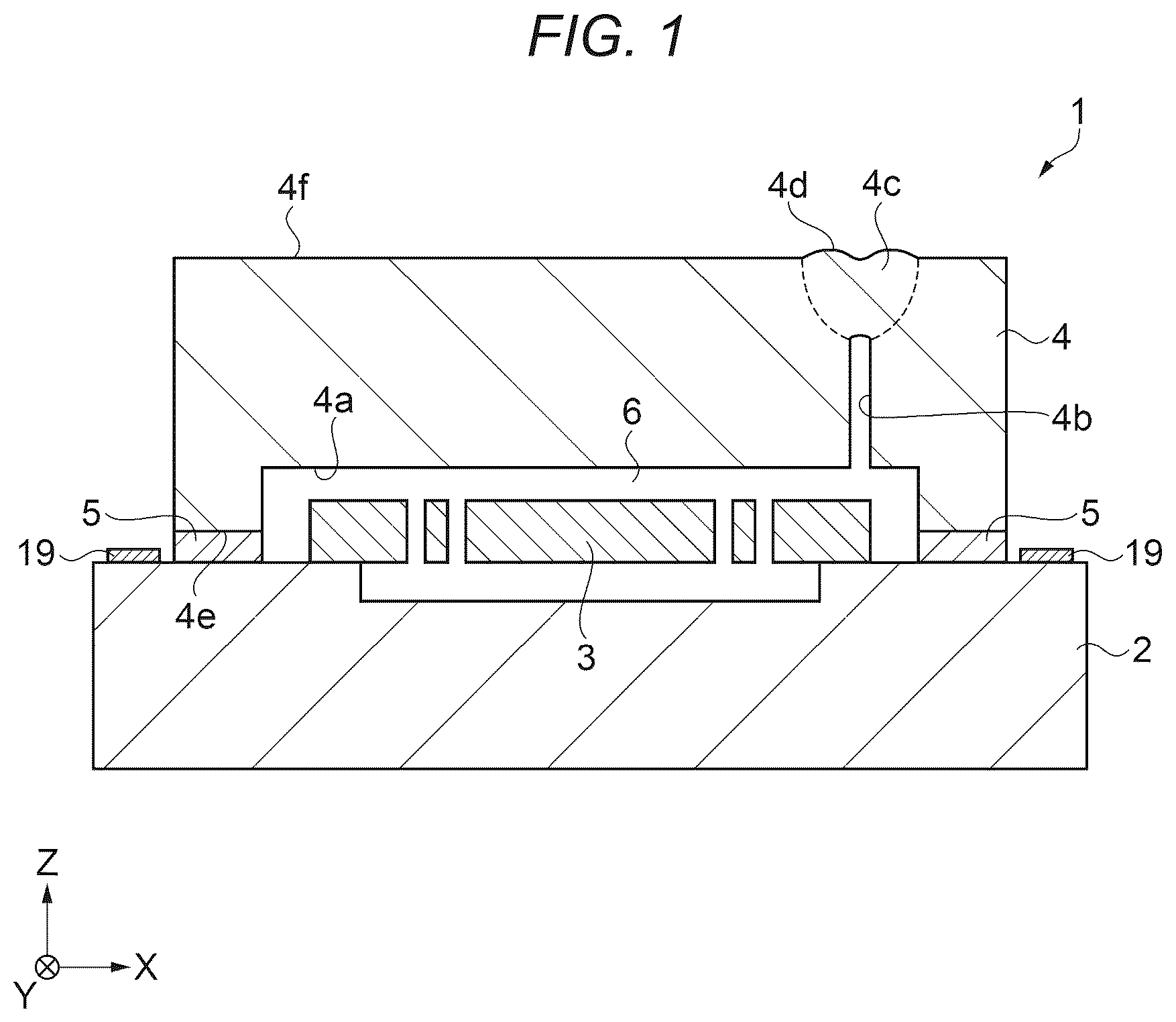 Patent US12174214 — Physical quantity sensor, inertial measurement unit, and method for manufacturing physical quantity sensor — Figure 1