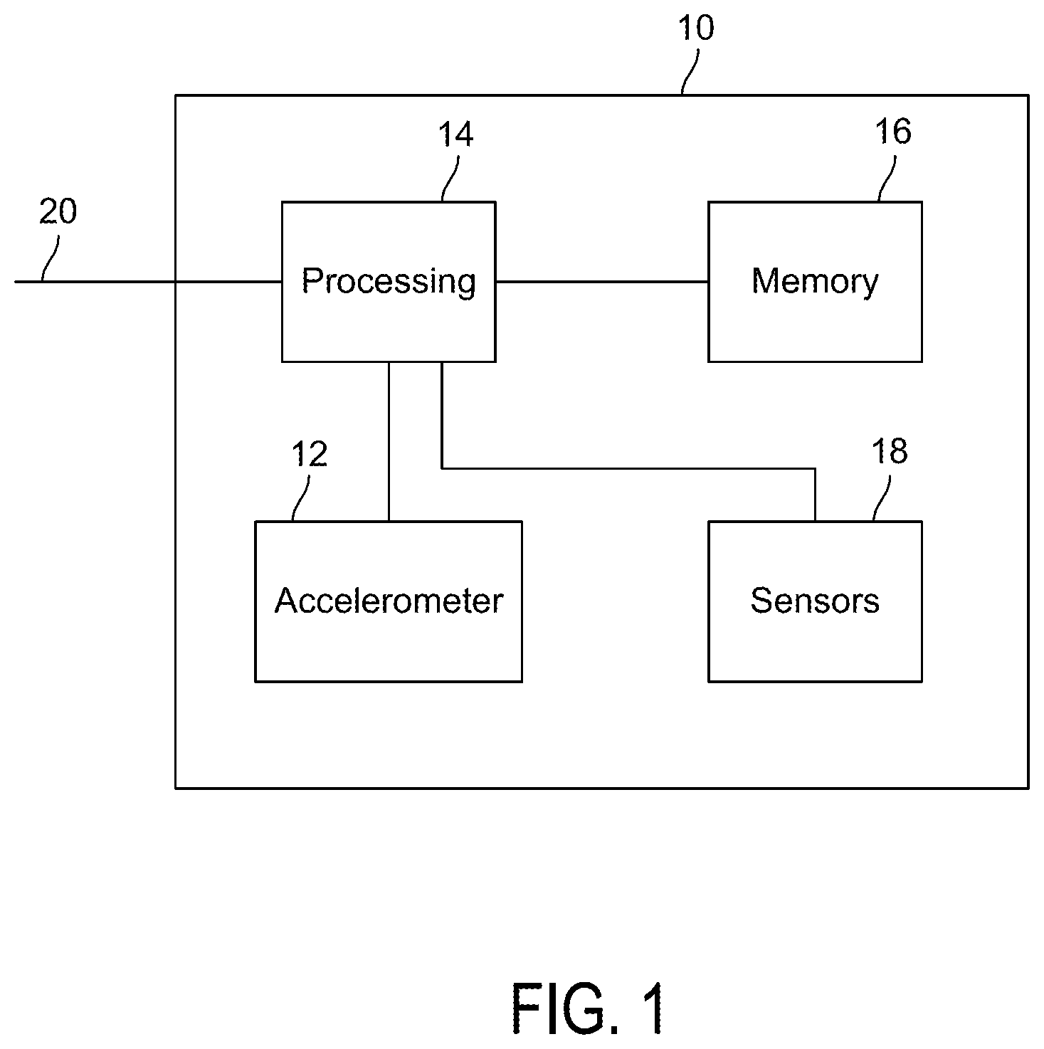 Patent US12174215 — MEMS sensor with compensation of residual voltage — Figure 1