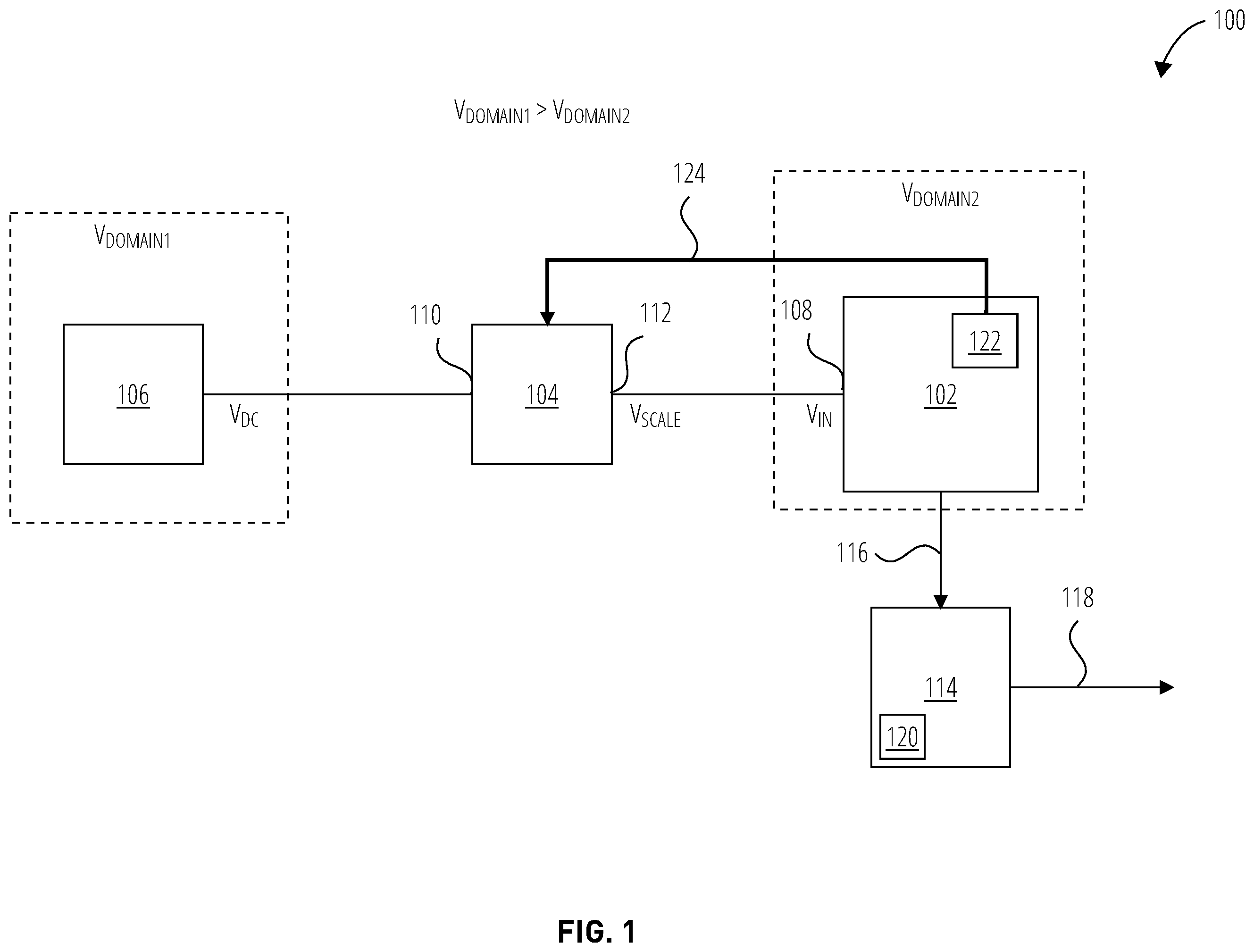 Patent US12174227 — Measuring voltage level of a voltage node utilizing a measurement integrated circuit — Figure 1