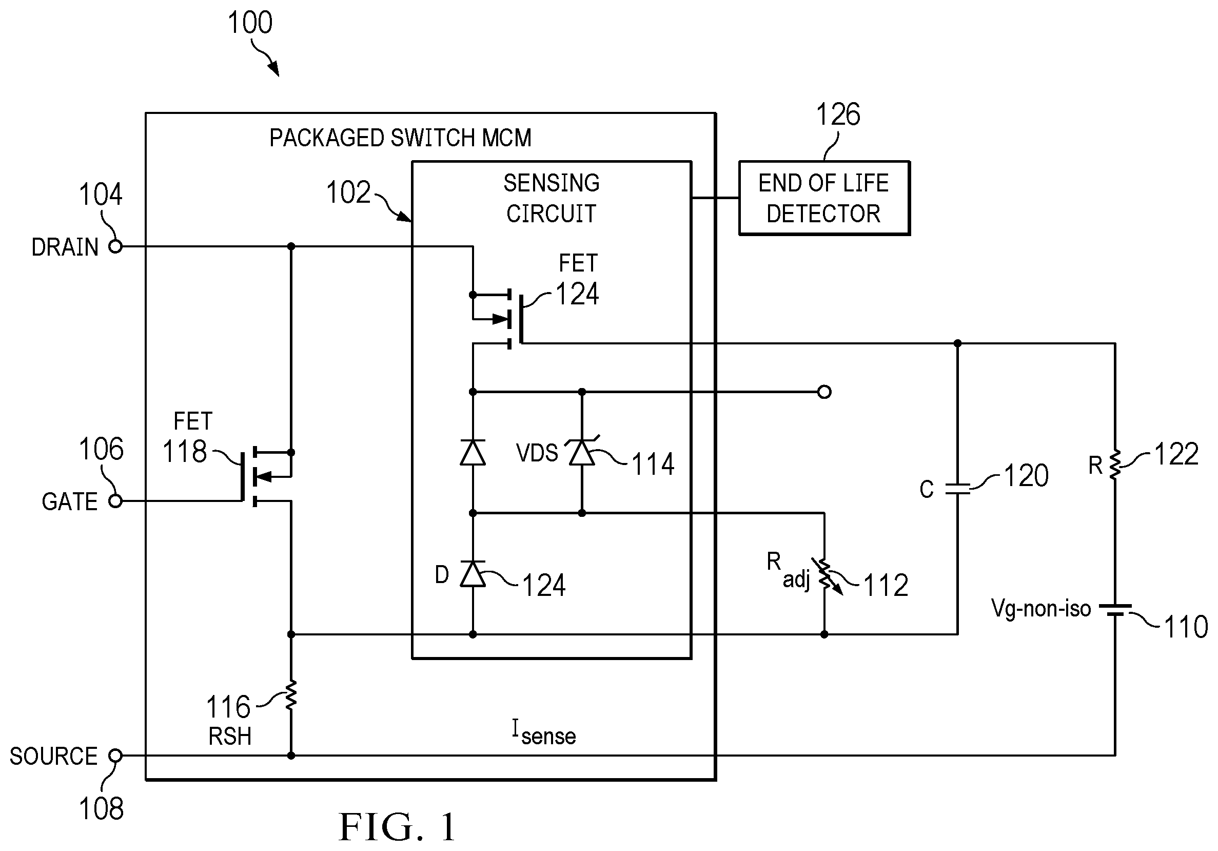 Patent US12174237 — Onboard circuits and methods to predict the health of critical elements — Figure 1