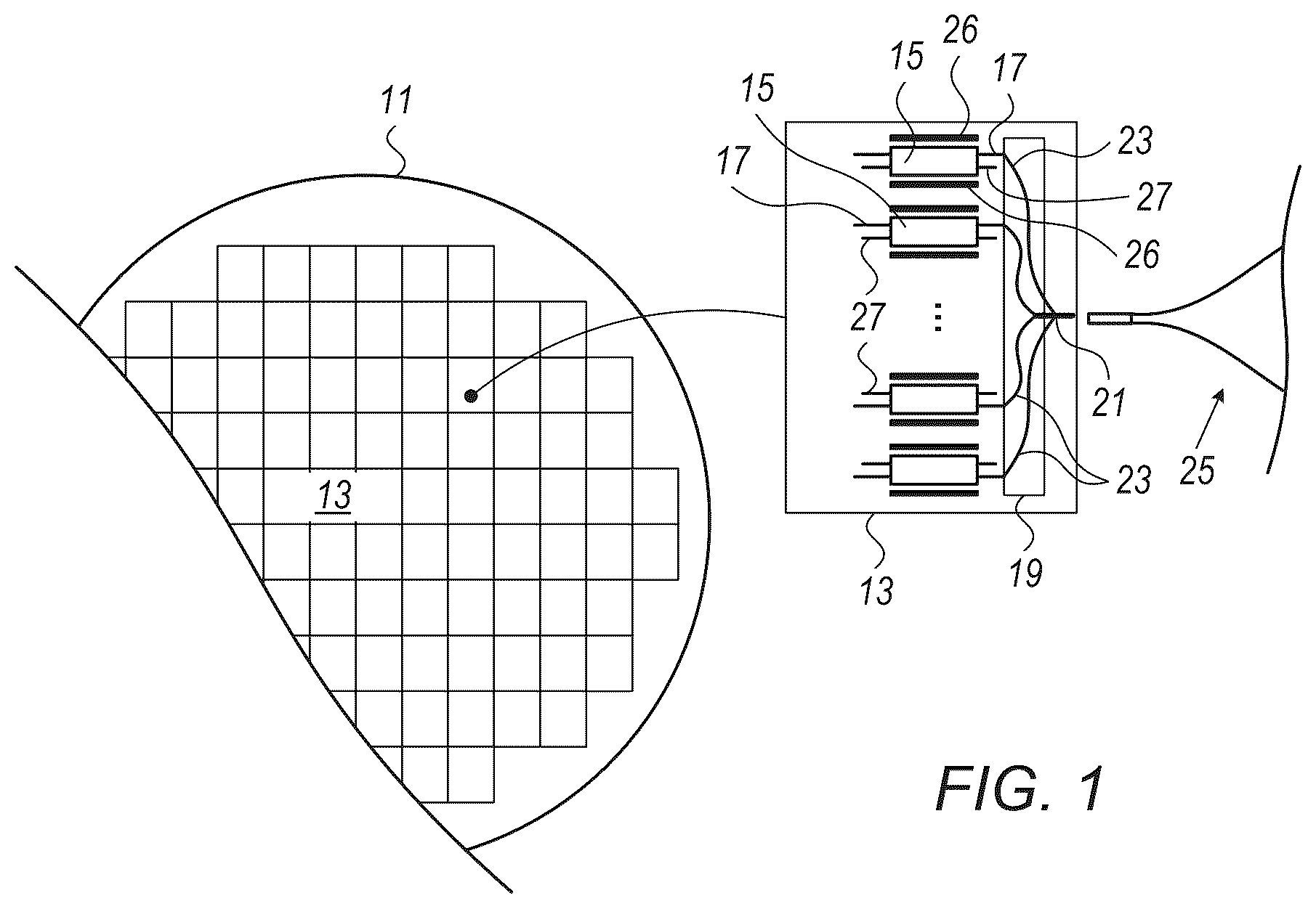Patent US12174238 Figure 1 – Intelligent wafer-level testing of photonic devices