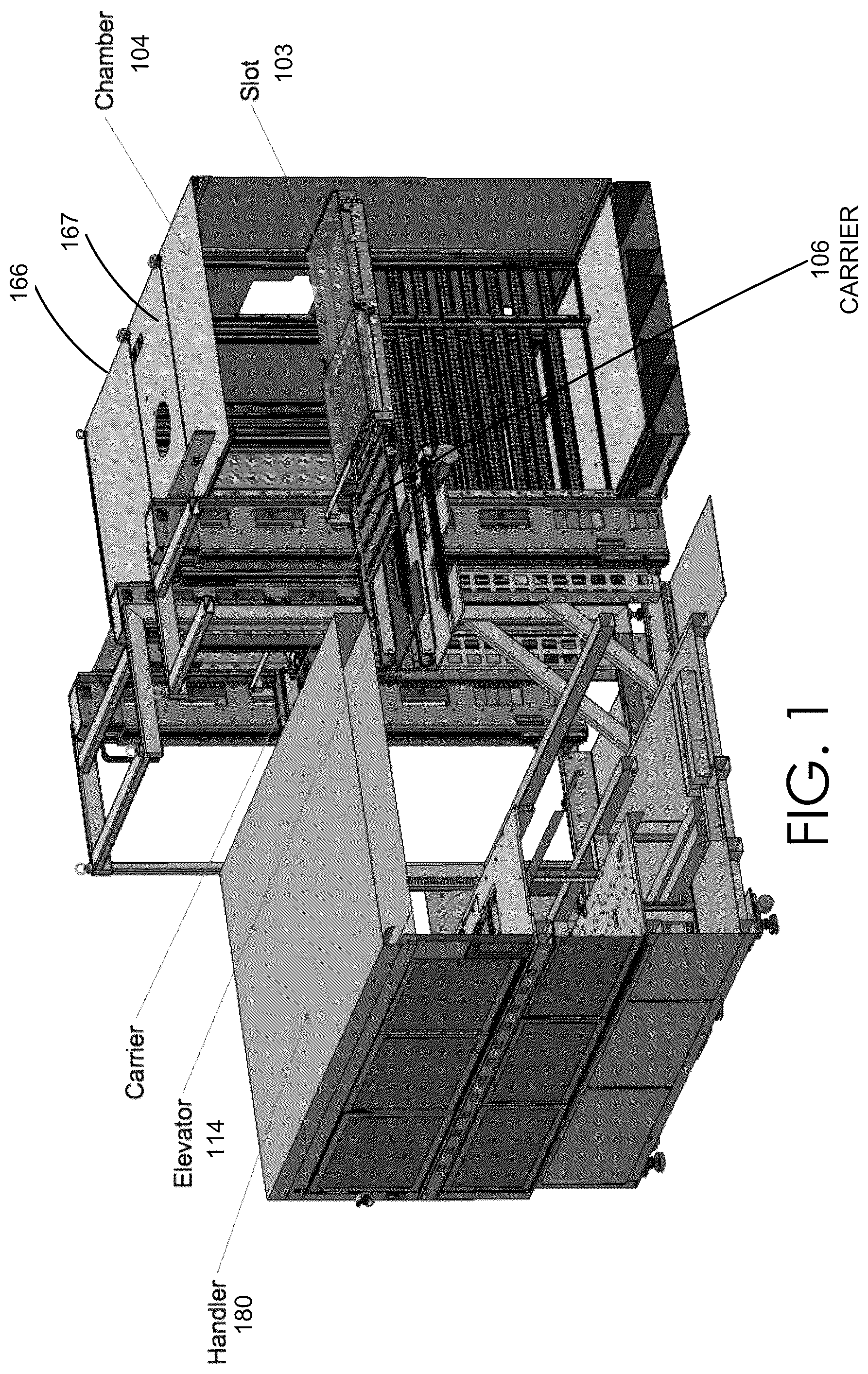 Patent US12174248 — Ergonomic loading for a test interface board (TIB) / burn-in-board (BIB) in a slot-based test system — Figure 1