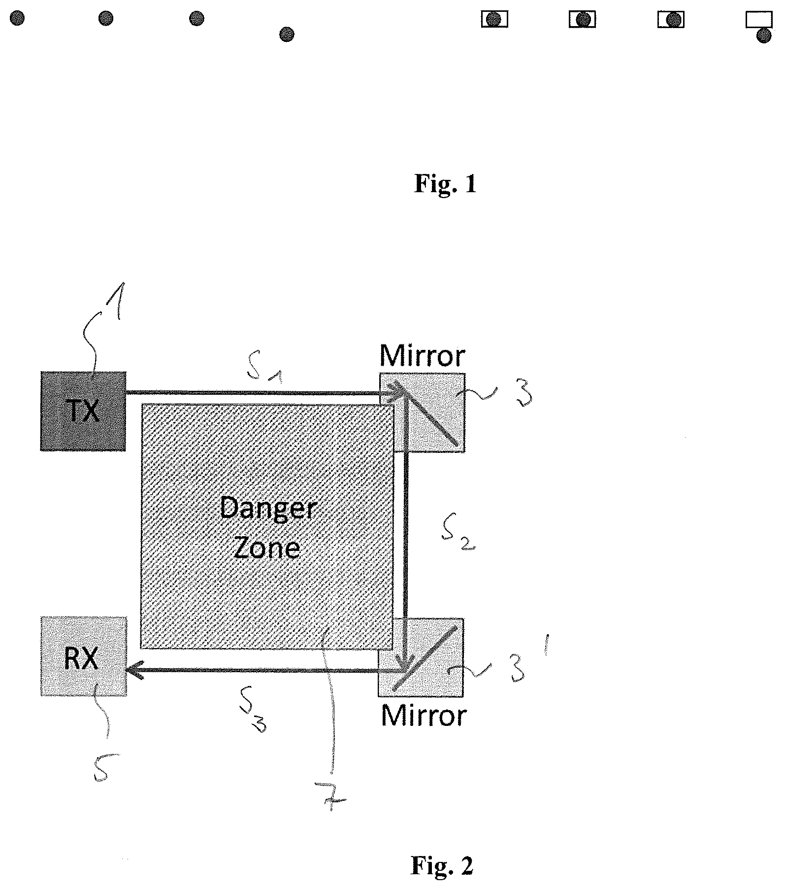 Patent US12174336 — Method and system for aligning emitters and receivers of a light barrier by means of visible light — Figure 1