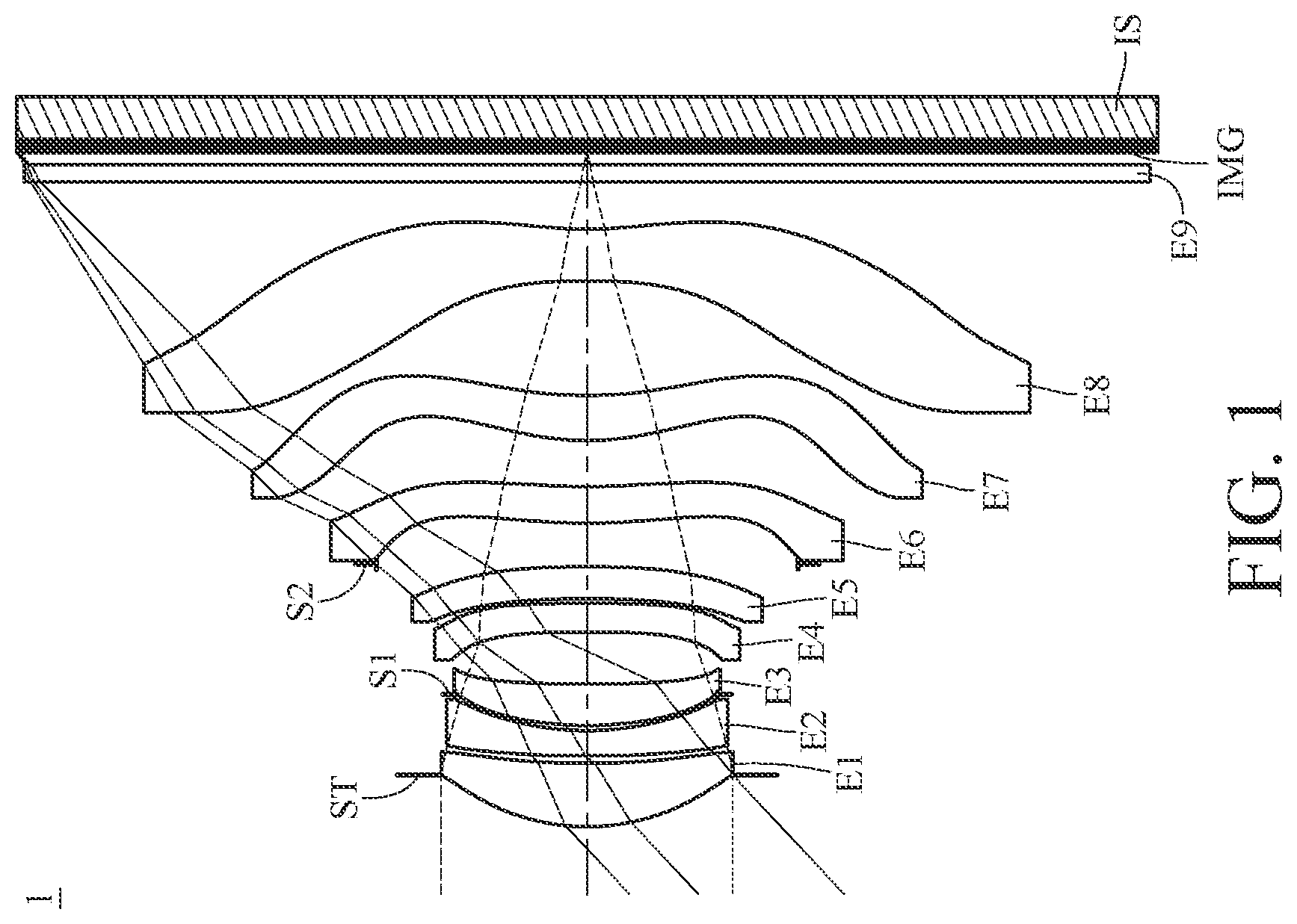 Patent US12174349 — Imaging optical lens system including eight lenses of +−+−−++−, +−+−+−+−, +−+++−+− or +−+−−−+− refractive powers, image capturing unit and electronic device — Figure 1