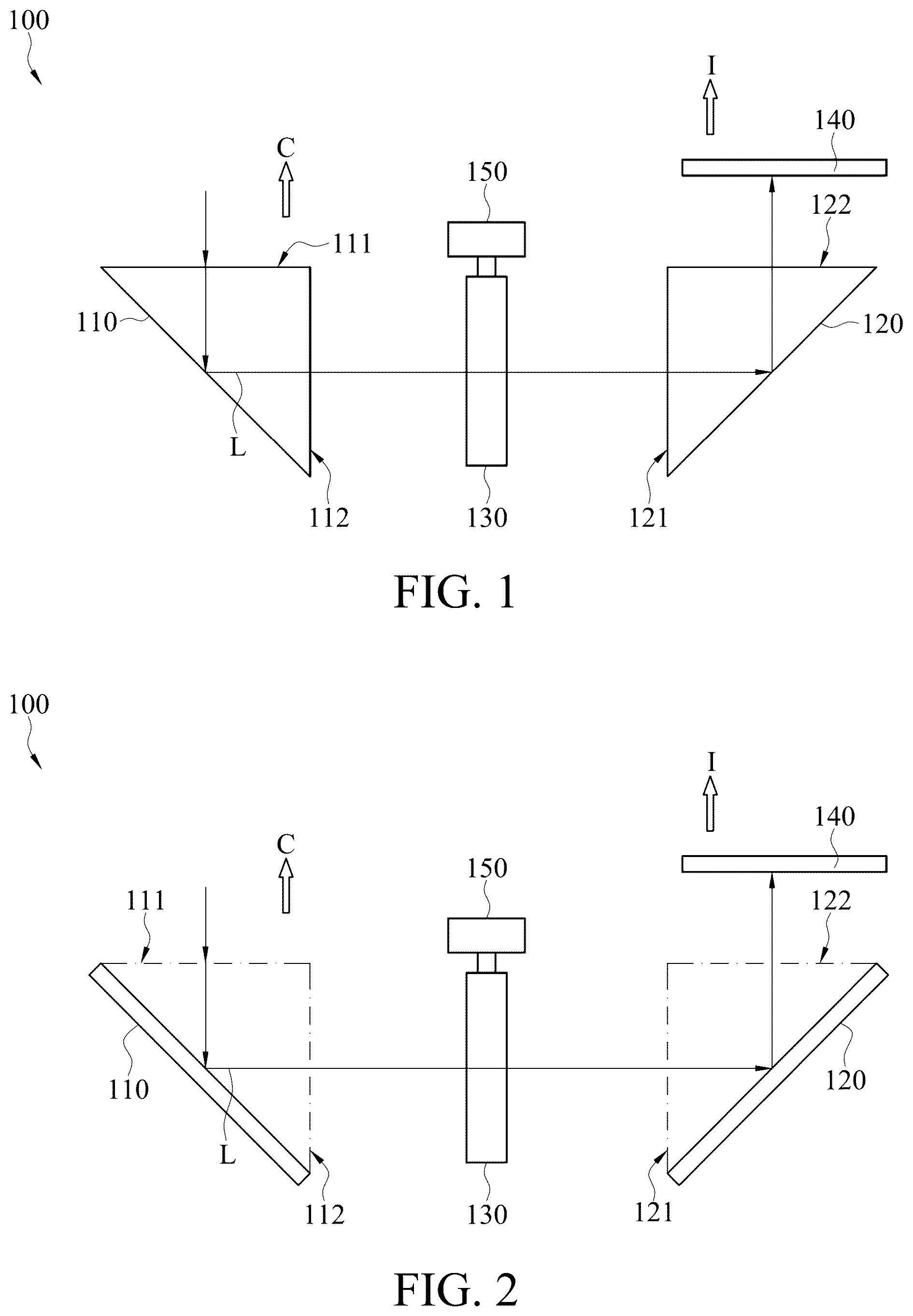 Patent US12174354 Figure 1 – Light path changing device