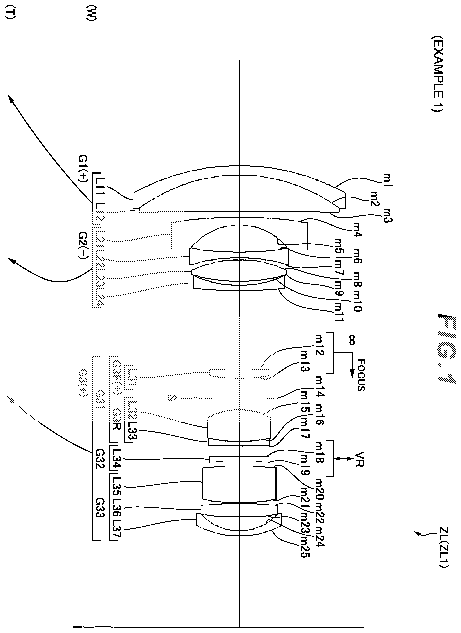 Patent US12174355 — Zoom optical system, imaging device and method for manufacturing the zoom optical system — Figure 1