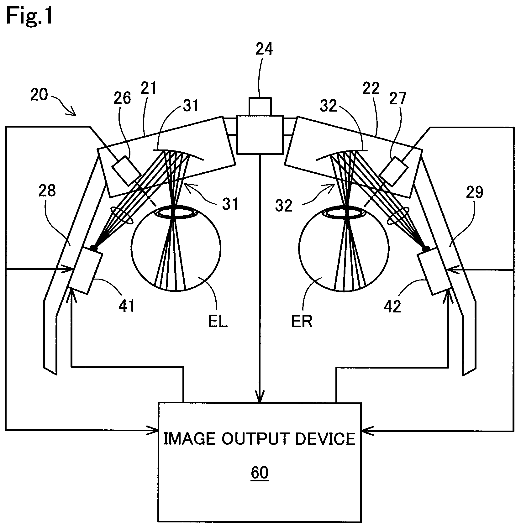 Patent US12174381 — Image display device using retinal scanning display unit and image display system — Figure 1