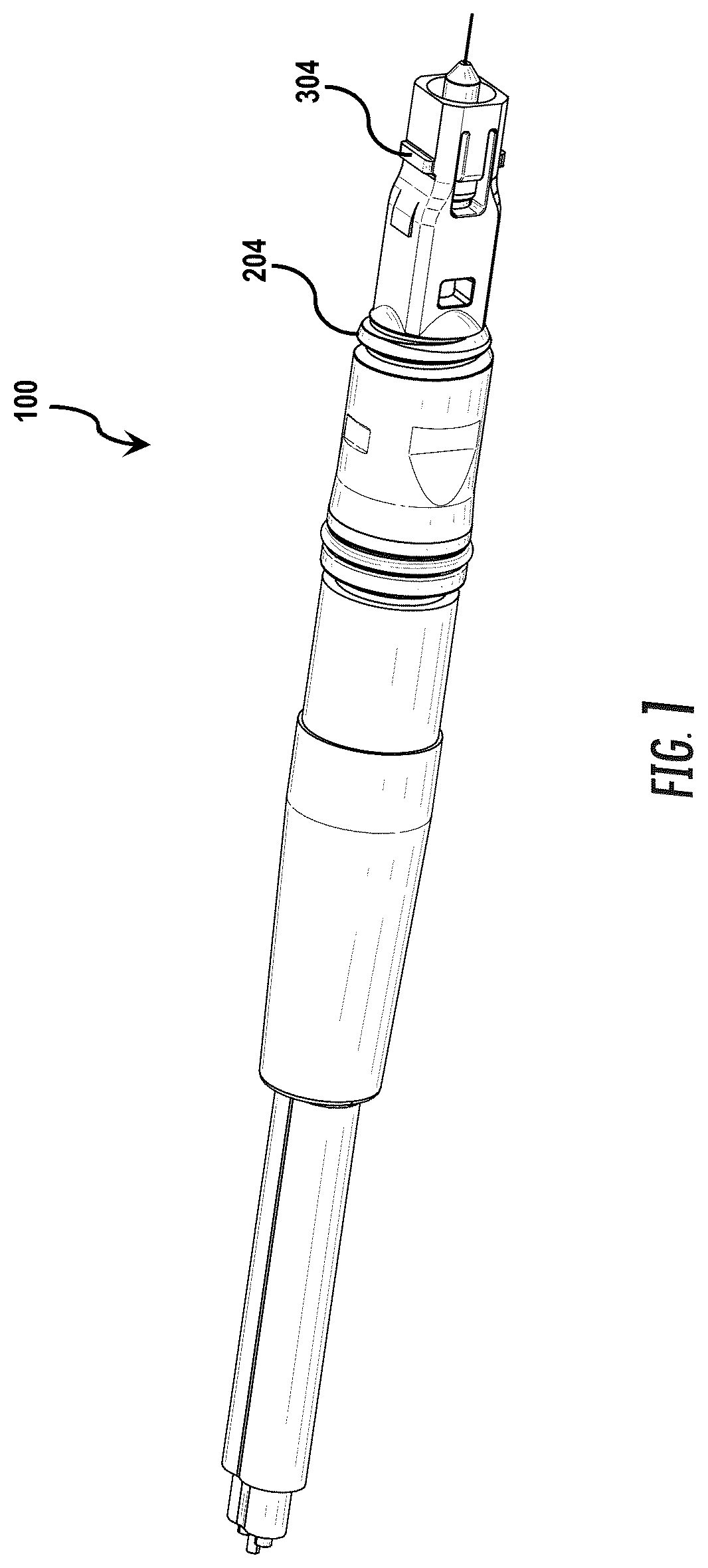 Patent US12174432 — Fiber optic connectors and connectorization employing adhesive admitting adapters — Figure 1
