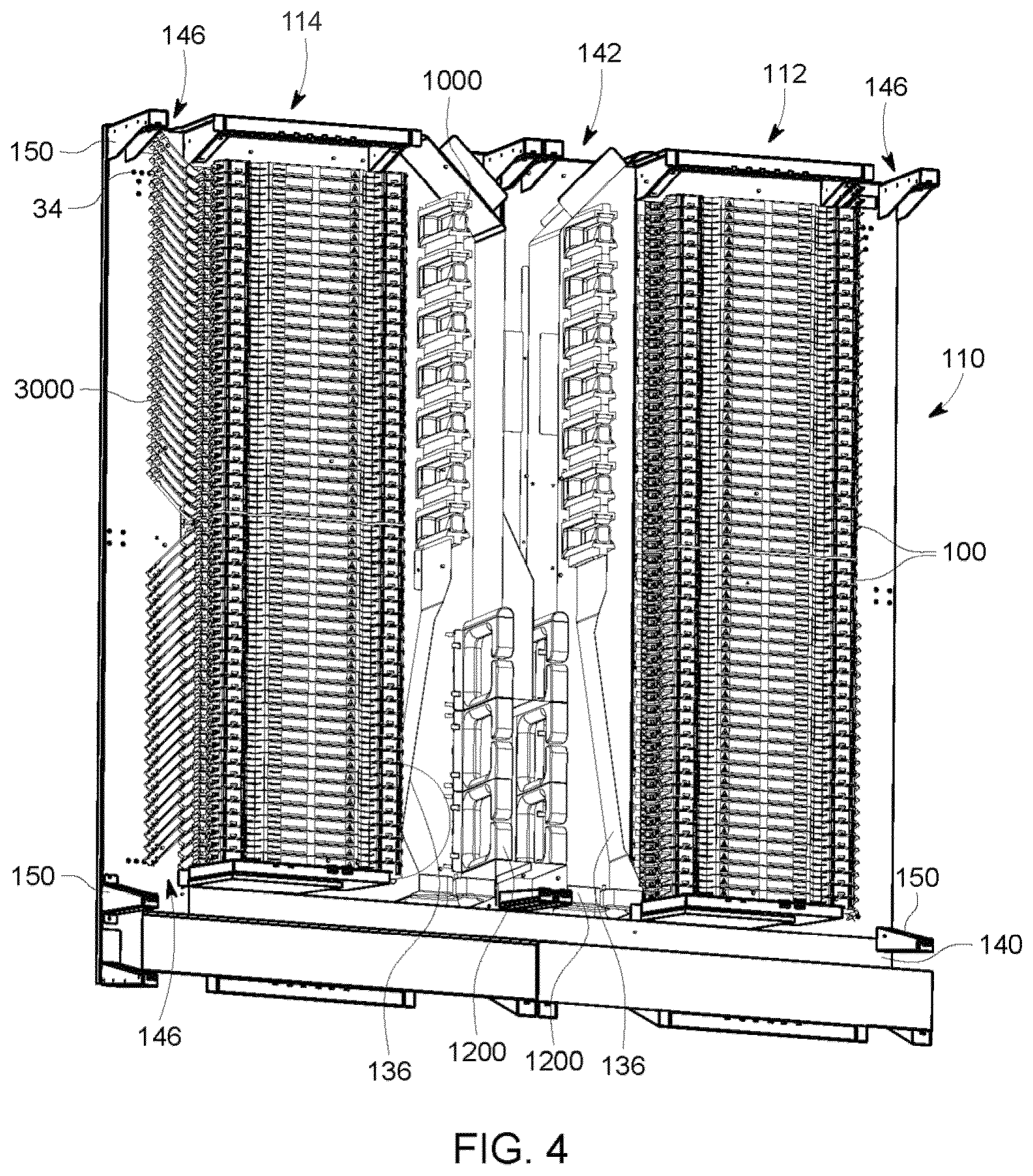 Patent US12174443 Figure 4 – Cable termination units for optical fiber distribution elements