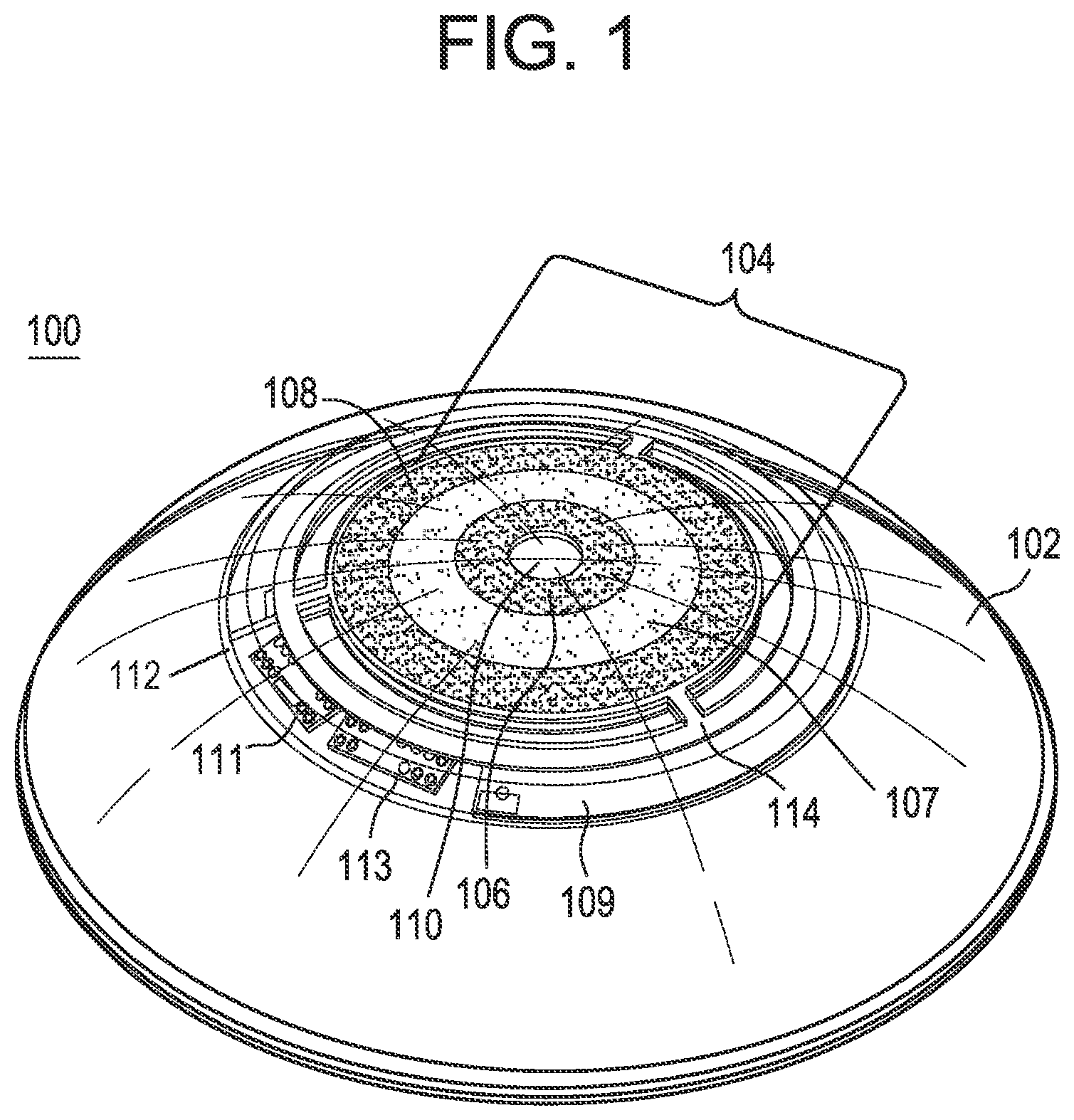 Patent US12174465 — Dynamically tunable apodized multiple-focus opthalmic devices and methods — Figure 1