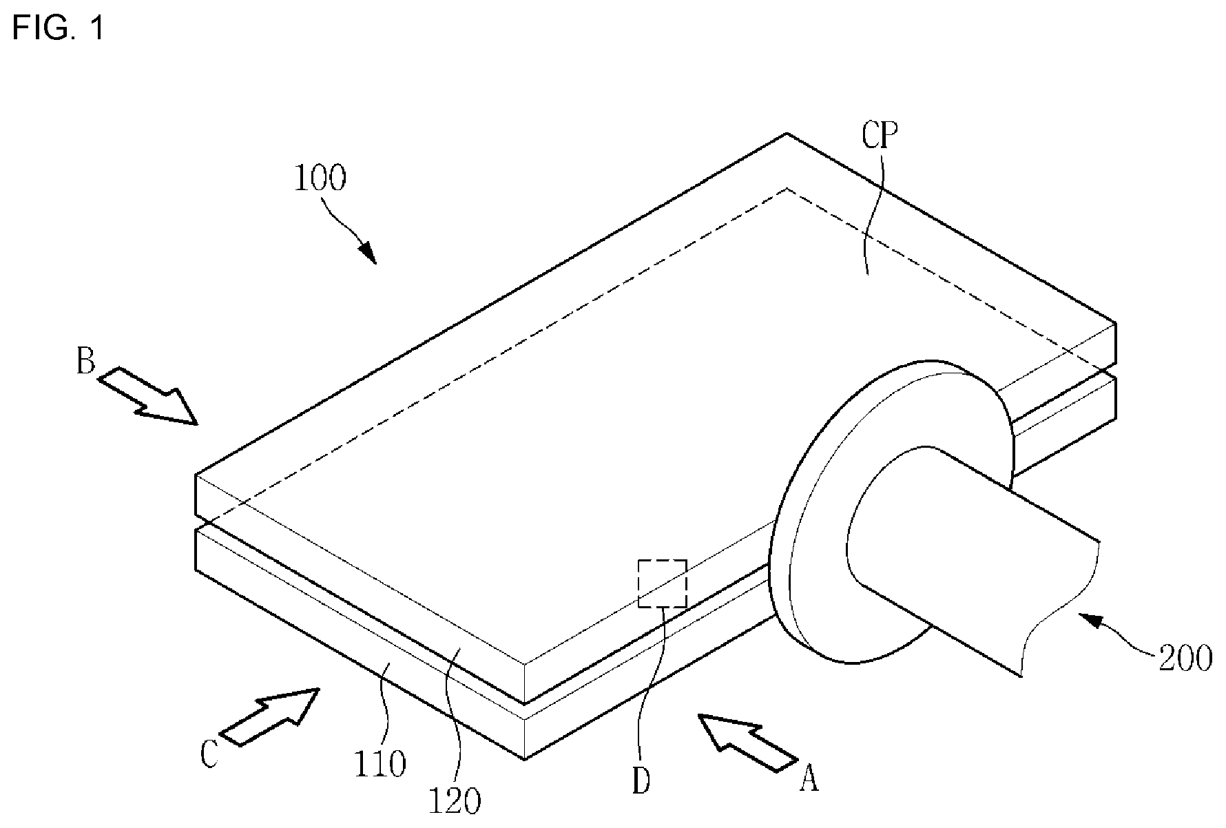 Patent US12174470 — Display device and method of fabricating the same — Figure 1