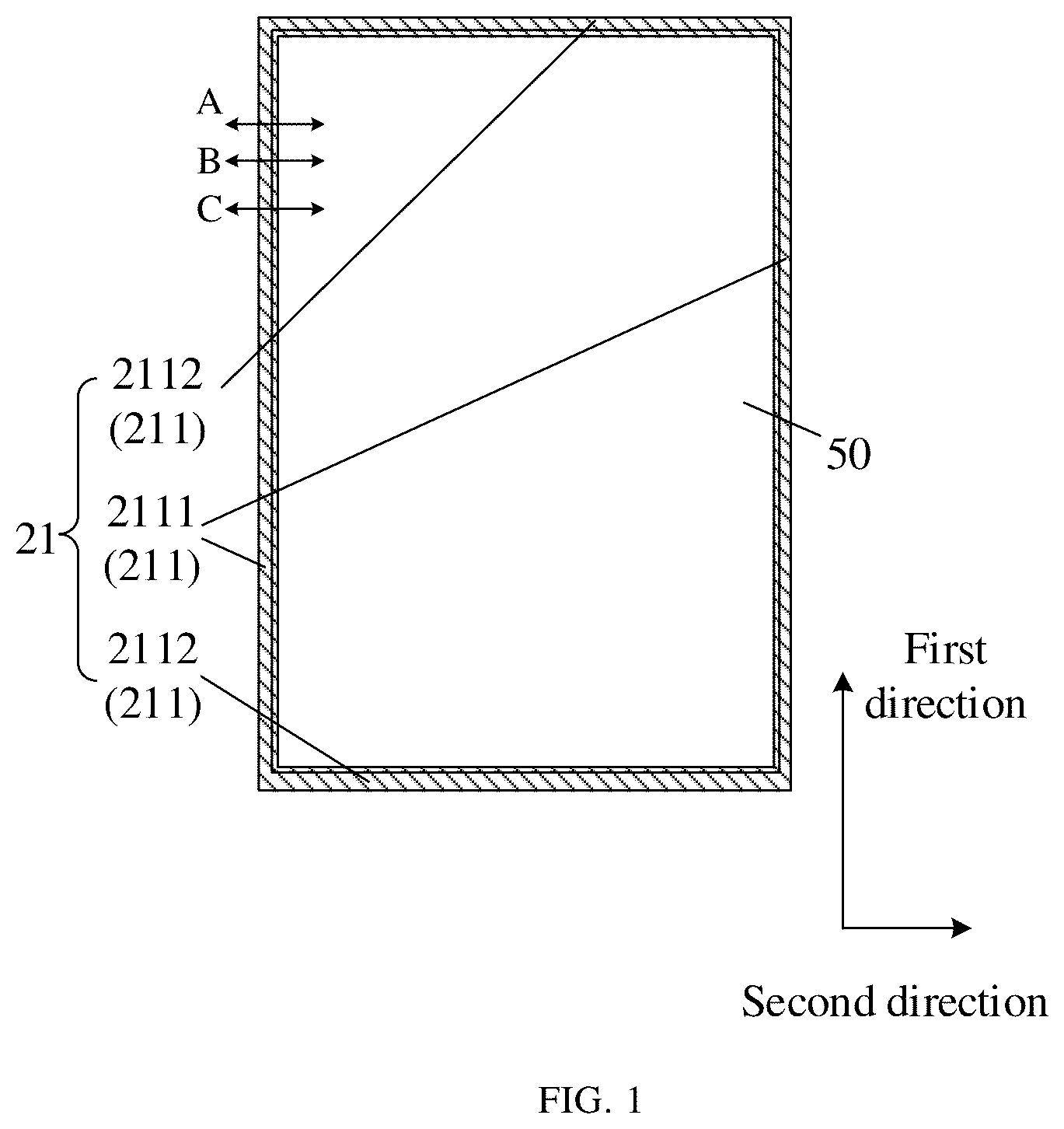 Patent US12174474 — Display module and medical spliced display system — Figure 1