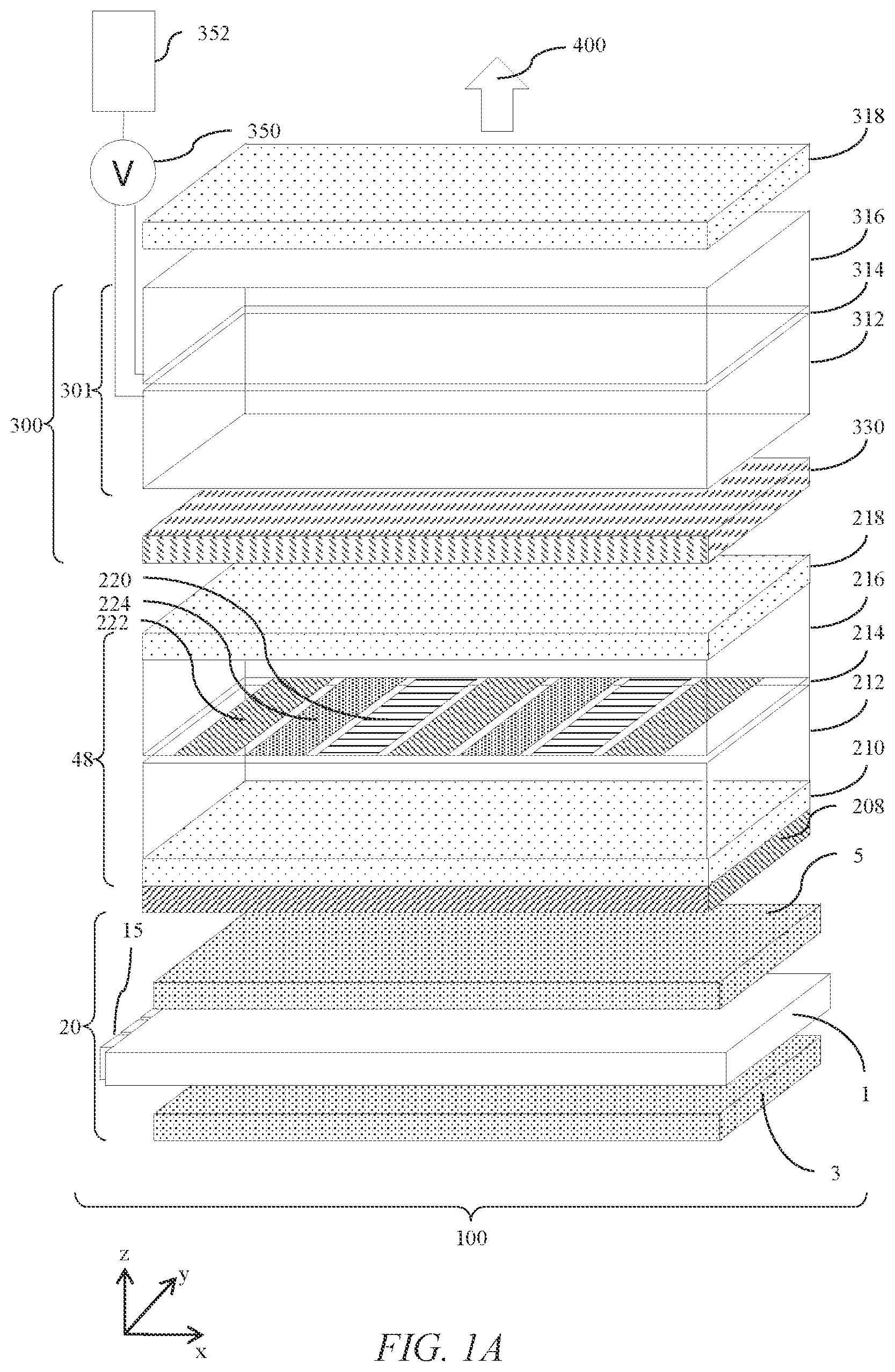 Patent US12174504 — Optical stack for switchable directional display — Figure 1
