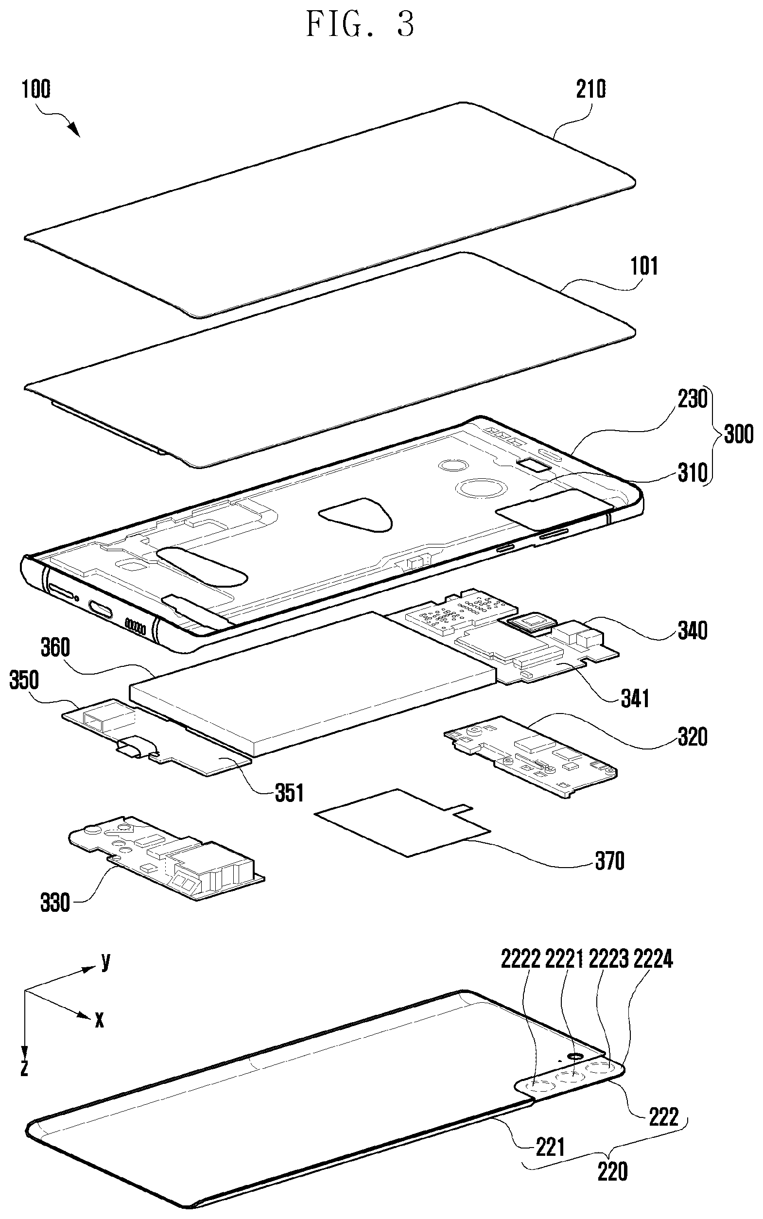 Patent US12174522 Figure 3 – Camera bracket and electronic device including same