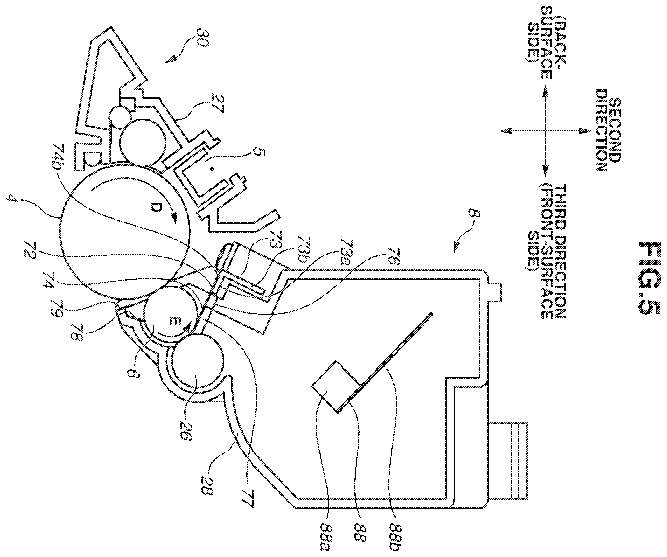Patent US12174555 Figure 5 – Developing device