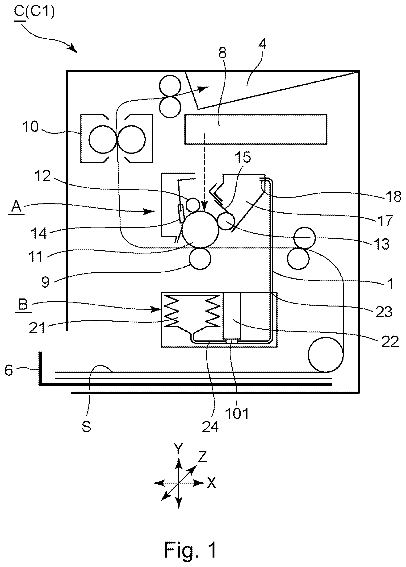 Patent US12174558 — Developer replenishment device and image forming apparatus — Figure 1