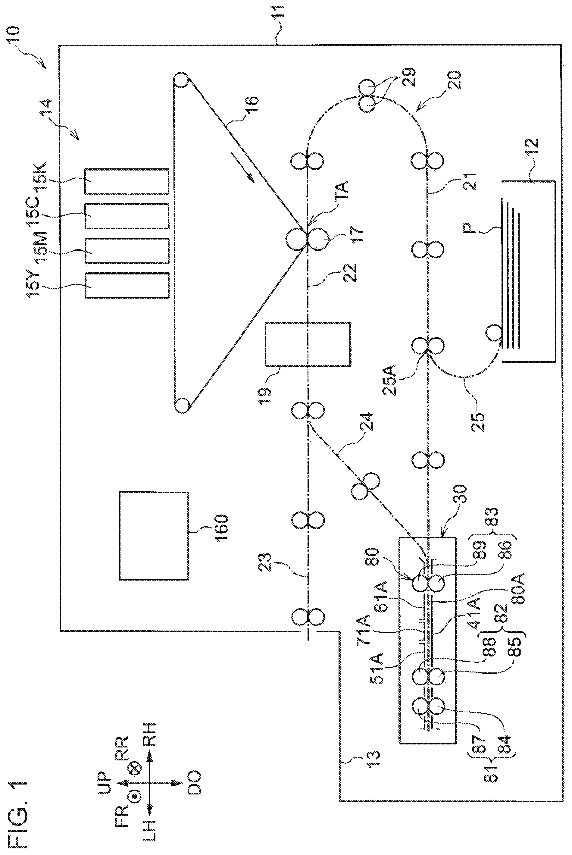 Patent US12174574 — Detection device and image forming apparatus — Figure 1