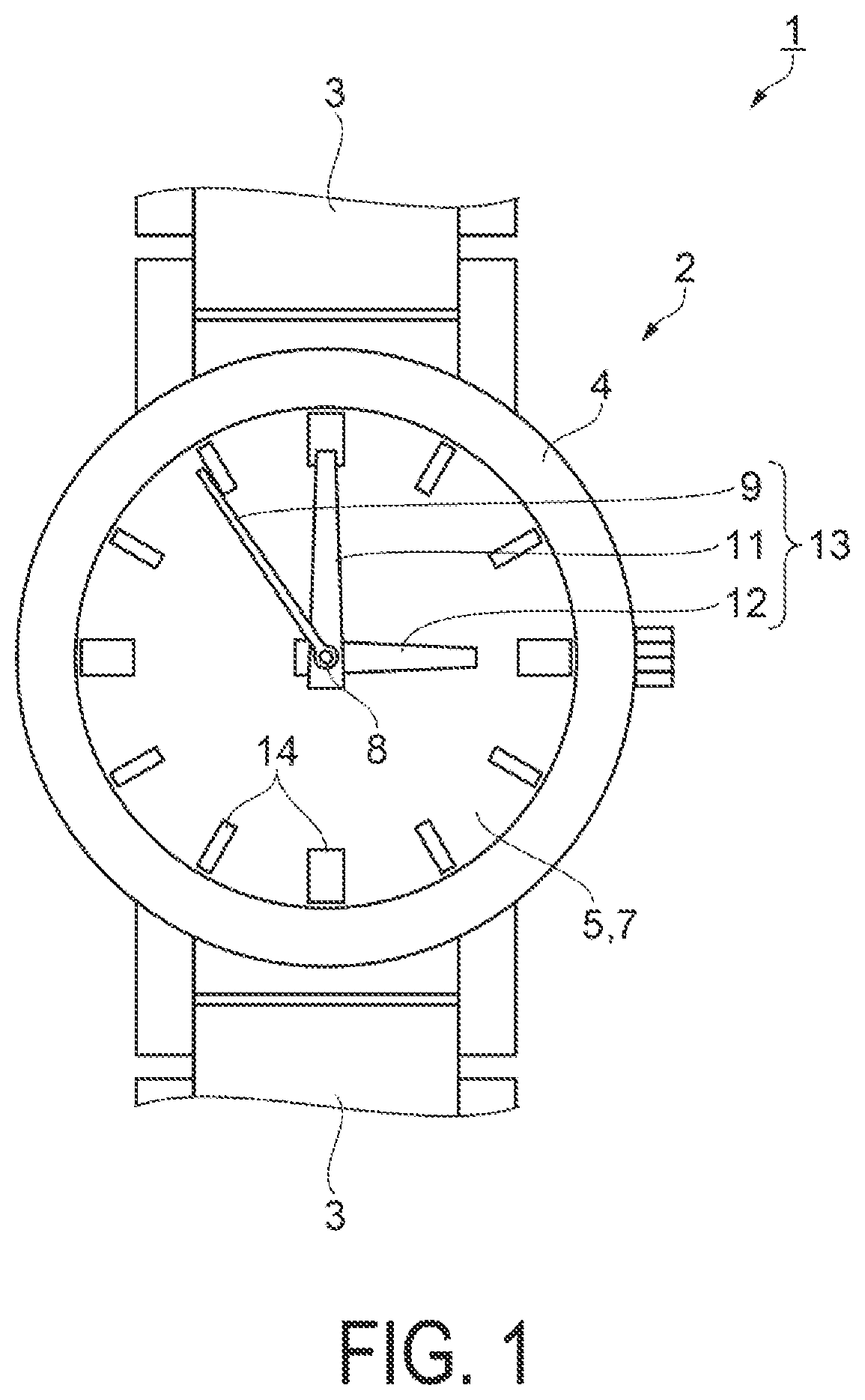 Patent US12174590 — Electronic watch — Figure 1