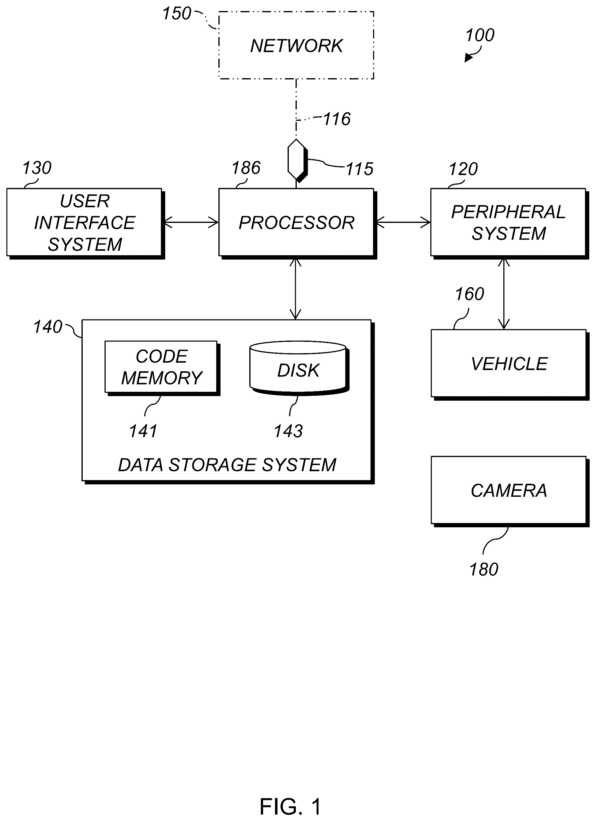 Patent US12174628 — System and method for controlling a self-guided vehicle — Figure 1