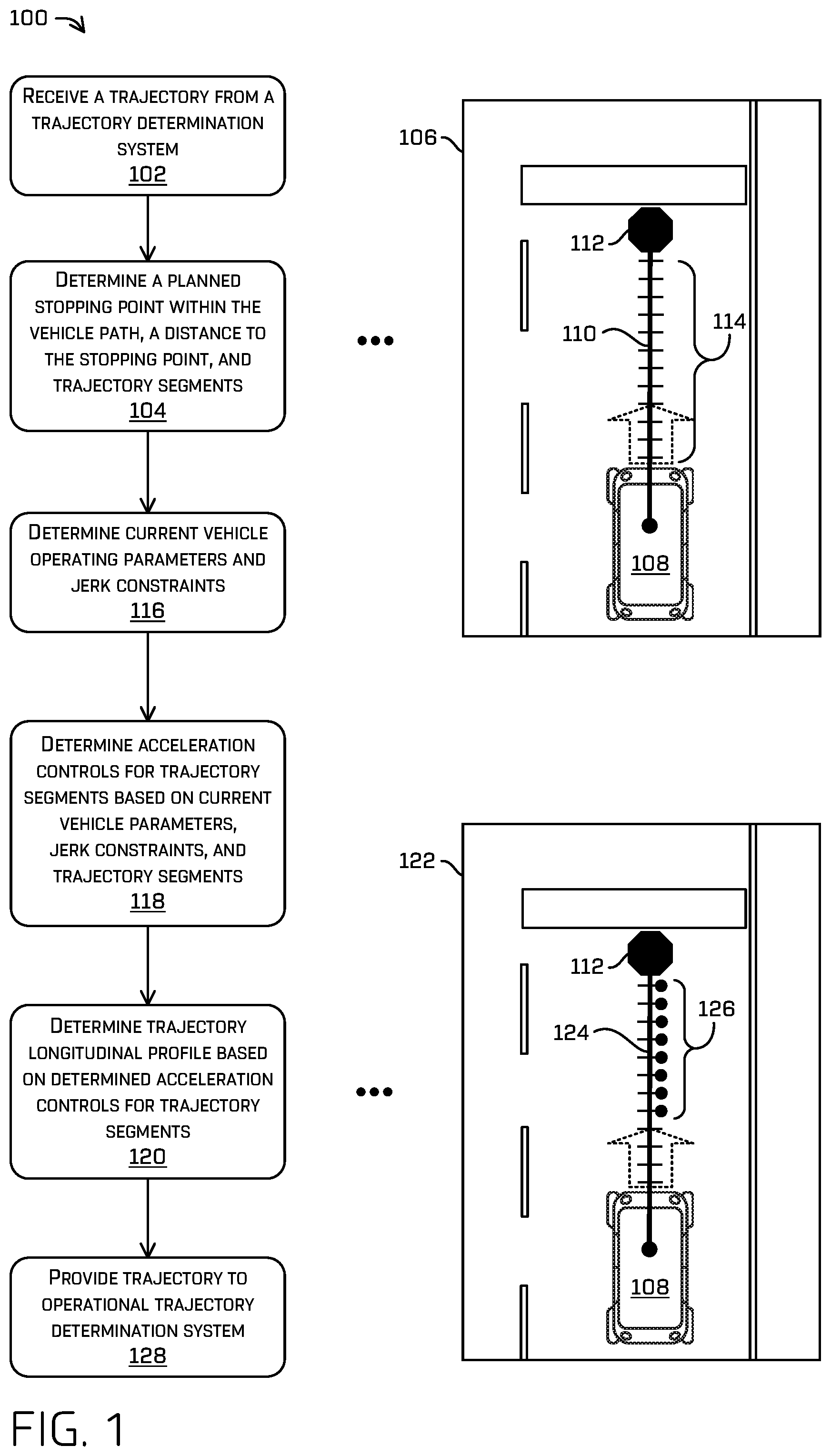 Patent US12174637 — Systems and methods for spatially controlled acceleration and deceleration — Figure 1